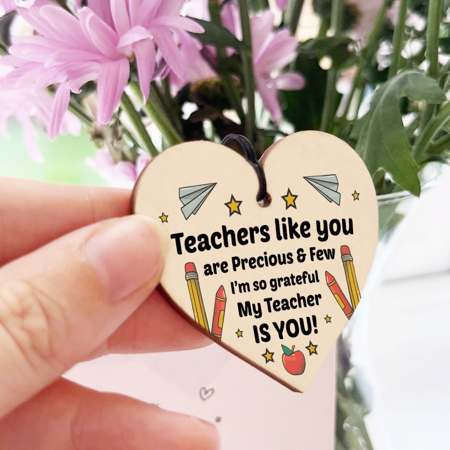 Teacher Thank You Wooden Keyring Appreciation Teacher Leaving