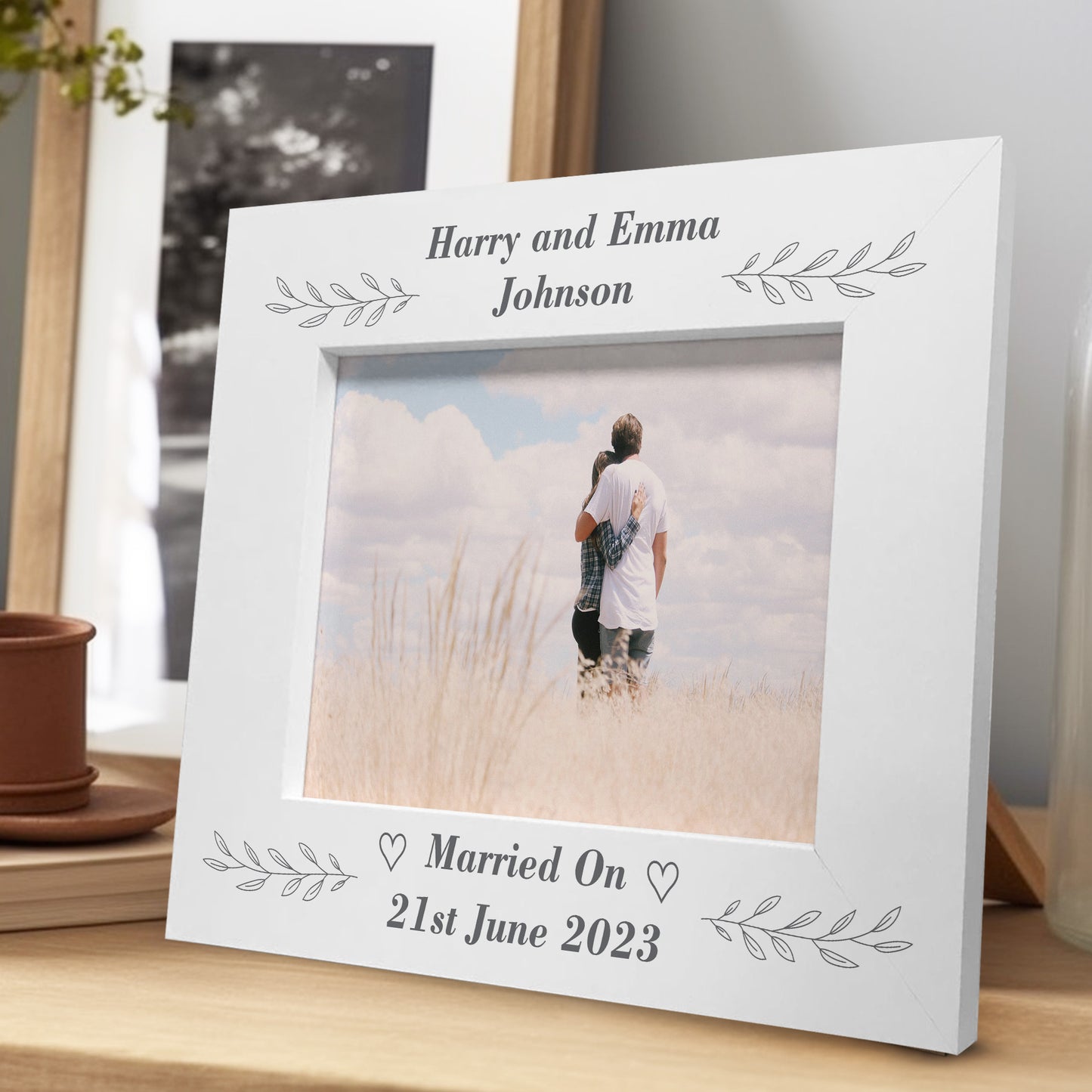 Wedding Day Gift Personalised Photo Frame Husband Wife Gift