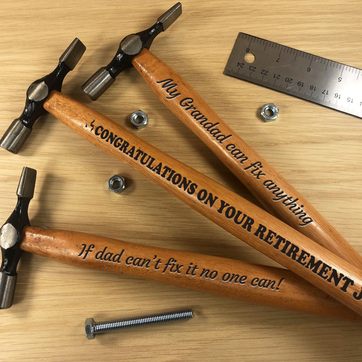 Personalised RETIREMENT Gift Funny Engraved Hammer Gift