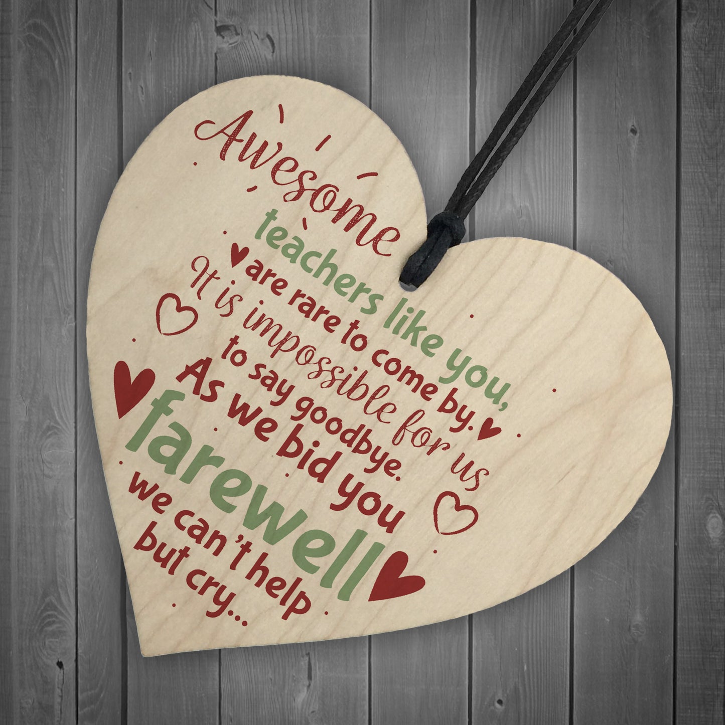 Goodbye Teacher Gift Wooden Heart Leaving Gift Teaching Assistan