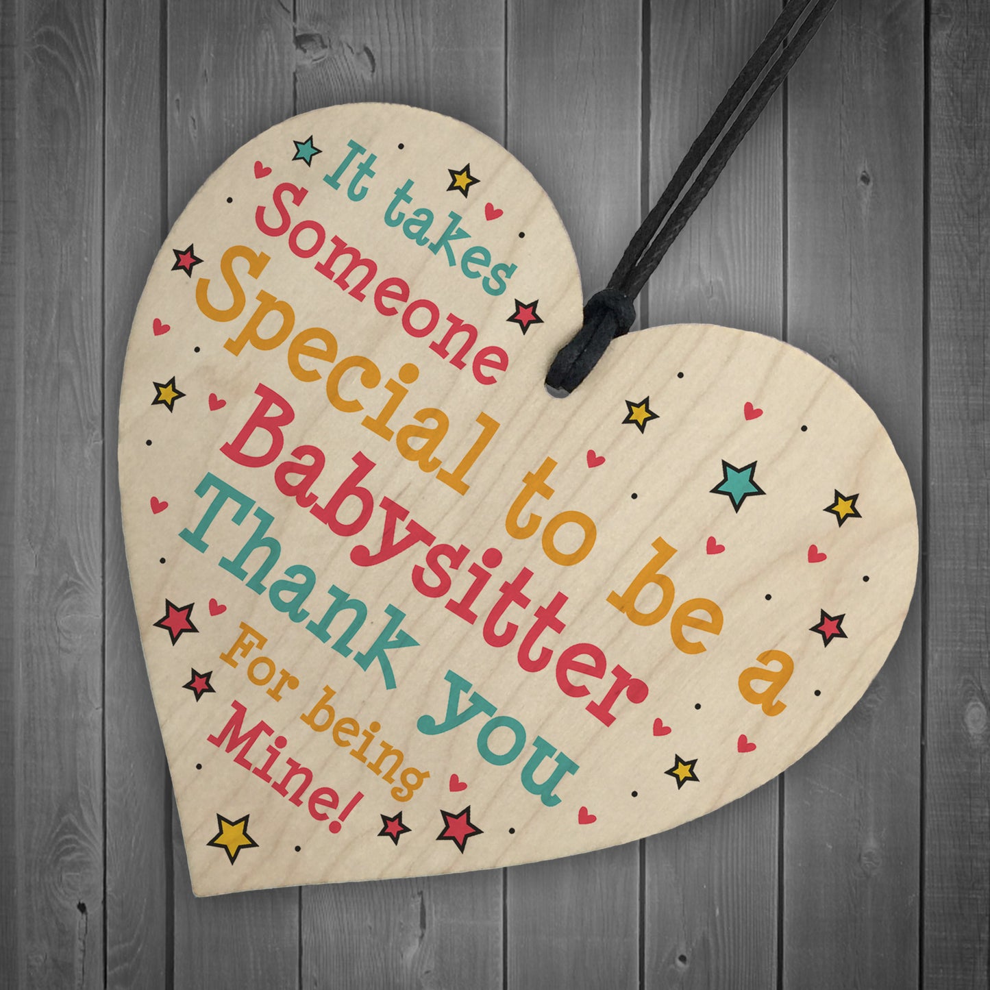 Babysitter Childminder Thank You Gift Present Wood Heart Gifts