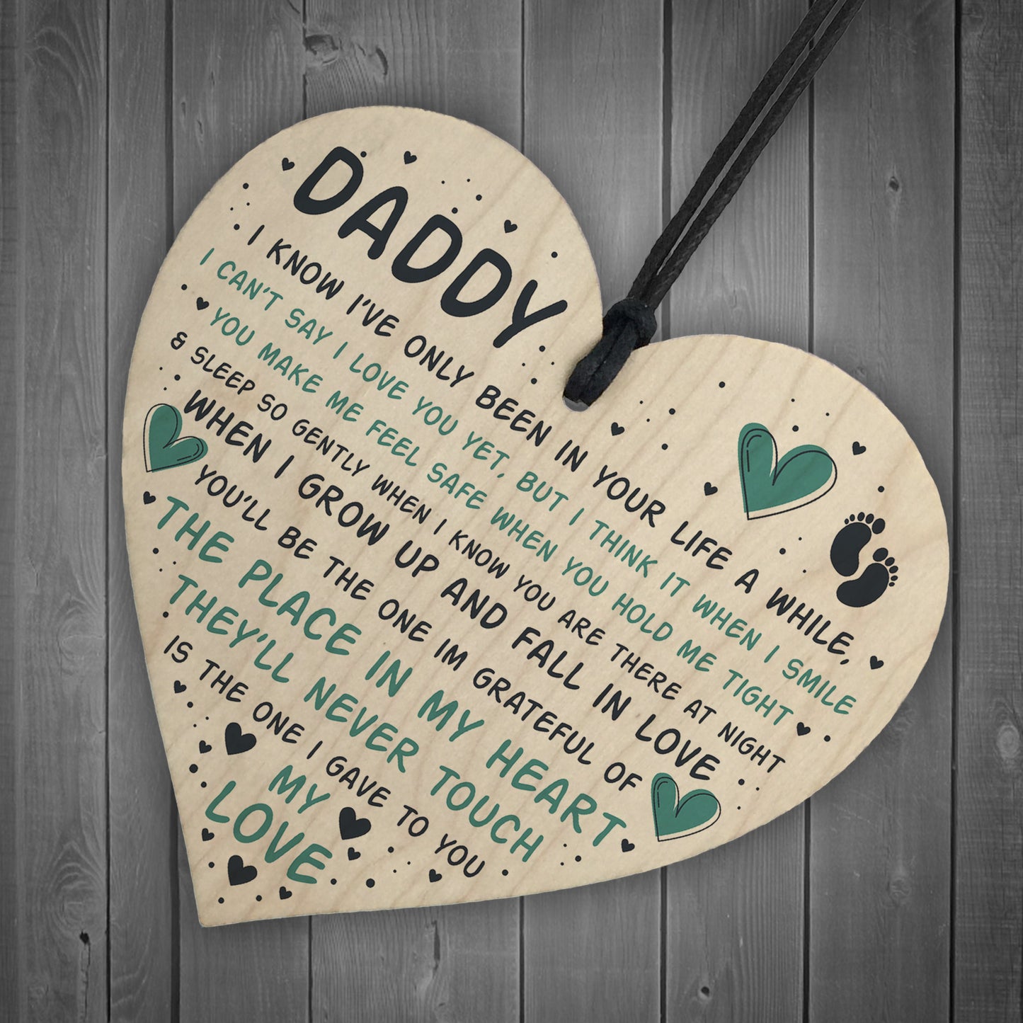 Fathers Day Gift For New Daddy Wooden Heart Daddy To Be Gift