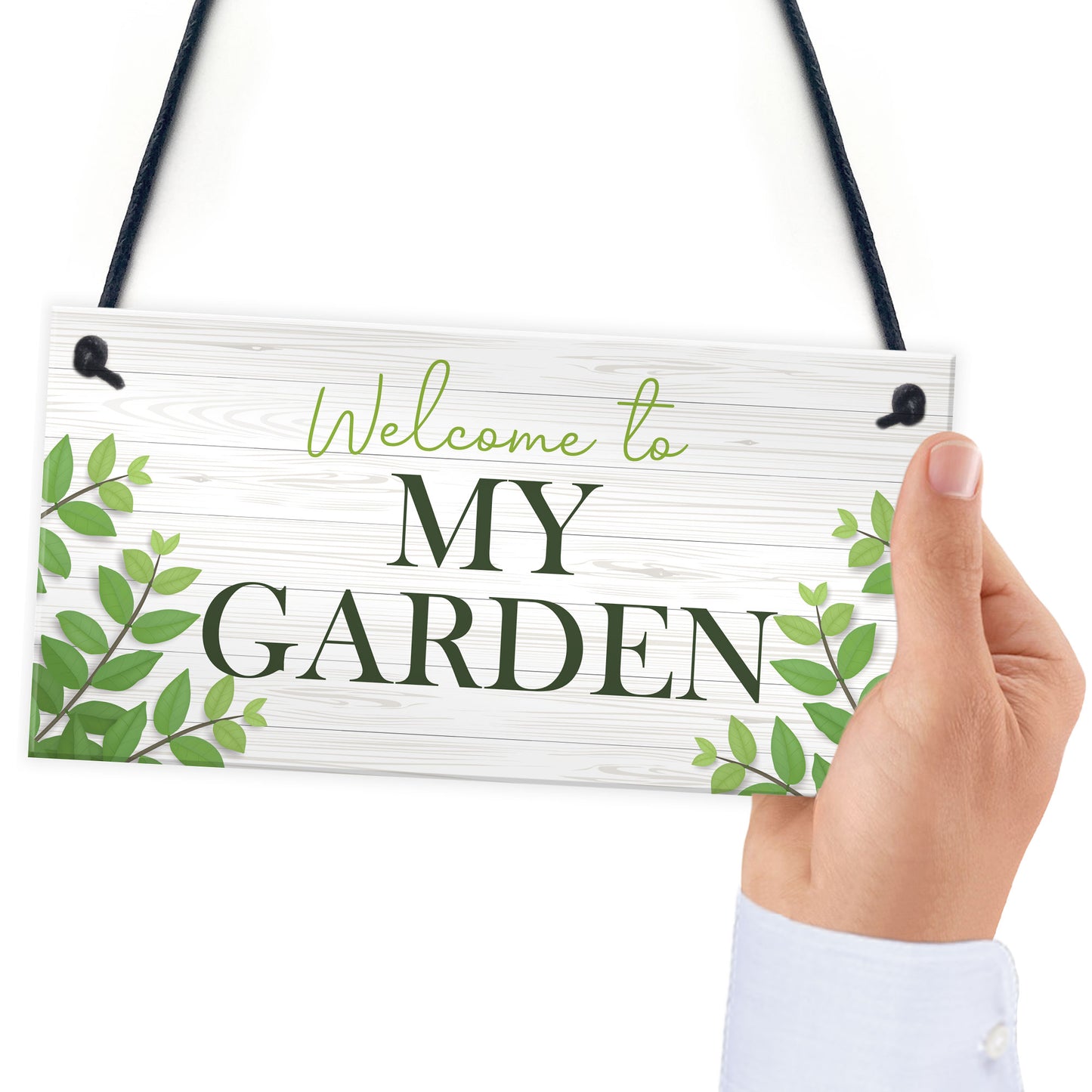 Garden Signs Welcome Plaque Hanging Summerhouse Garden Shed