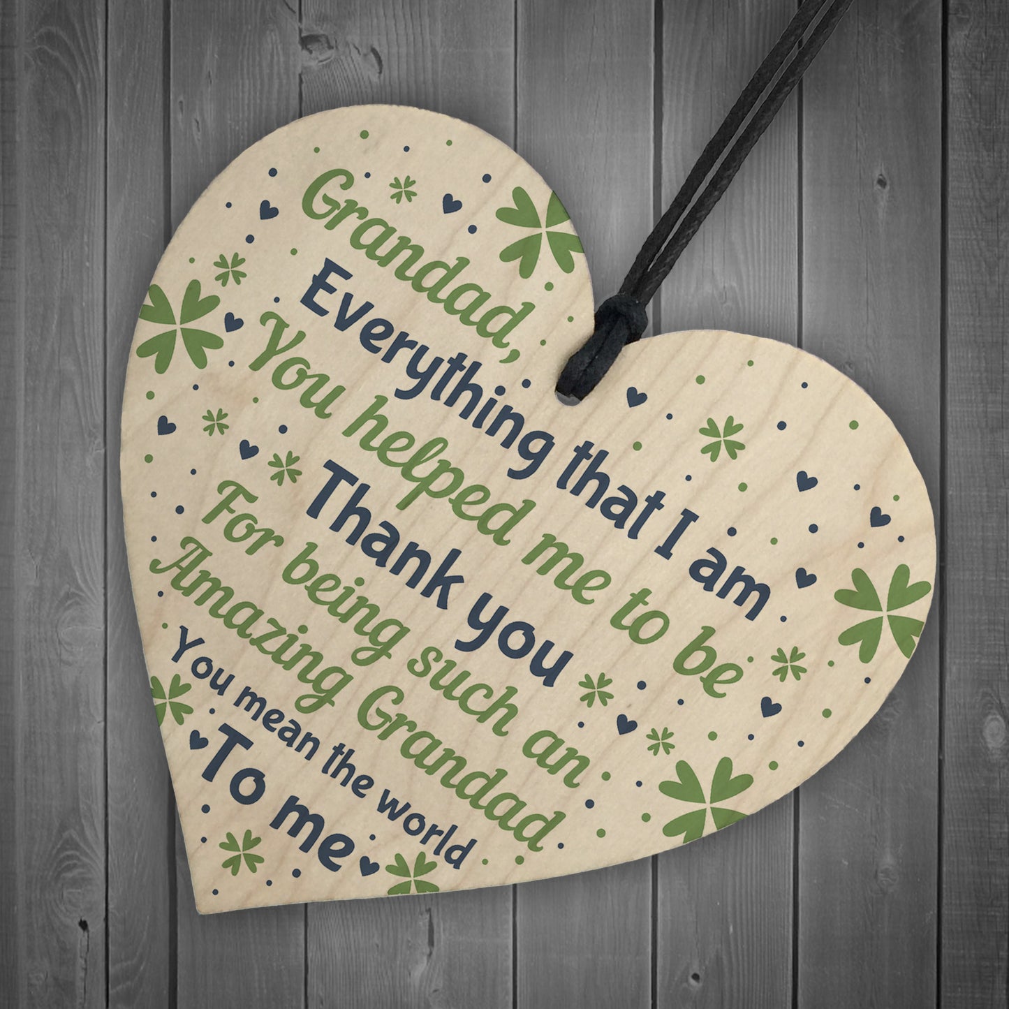 Thankyou Grandad Gift Wood Heart Fathers Day Gift For Grandad