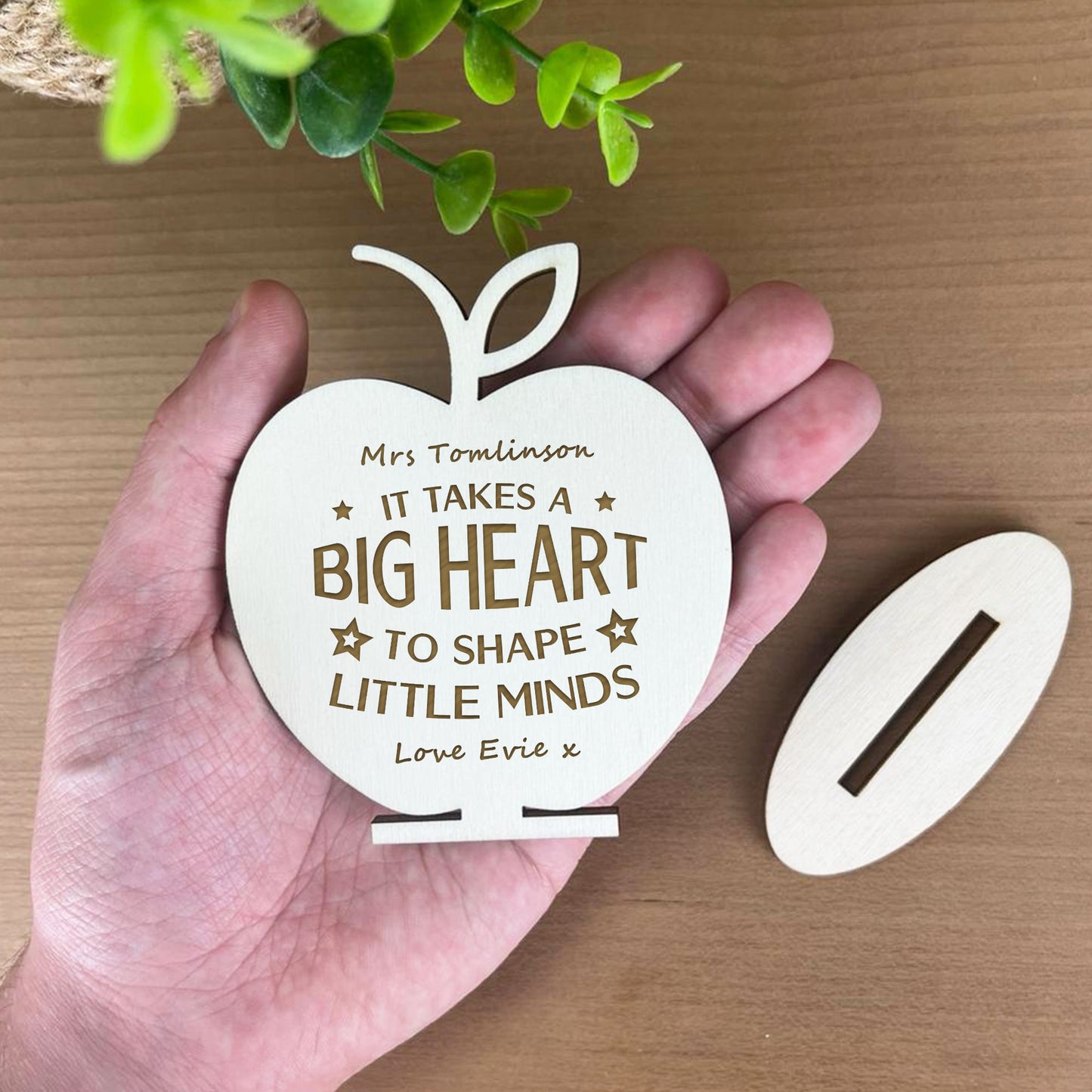 Thank You Teacher Gift Wood Apple School Nursery Pre School Gift