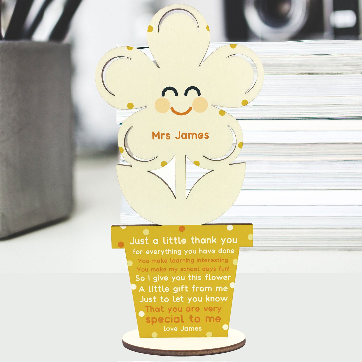 Personalised Teacher Gift Quirky Thank You Gift Poem Flower Gift