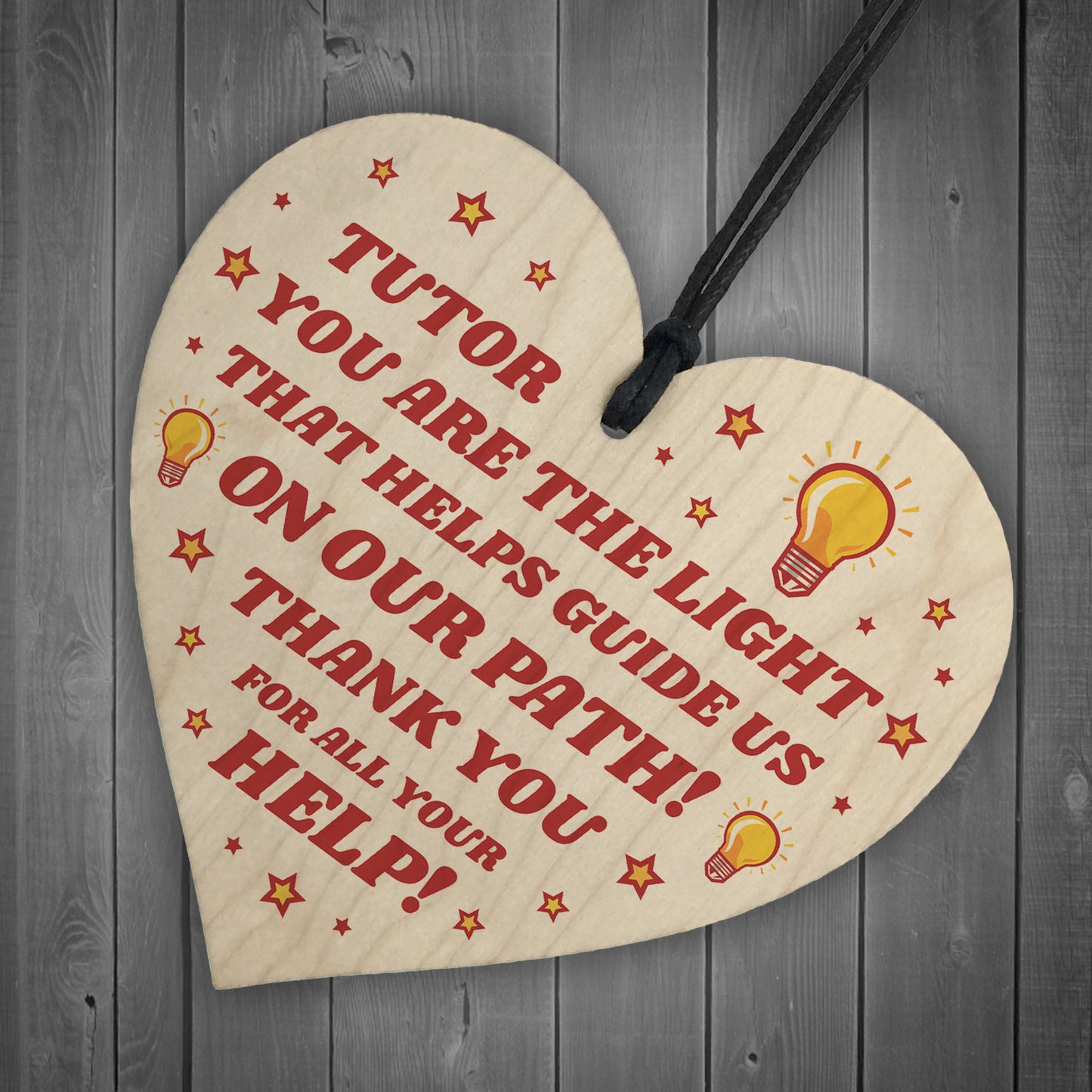 Handmade Thank You Tutor Gift Heart Hanging Sign Teacher Gifts