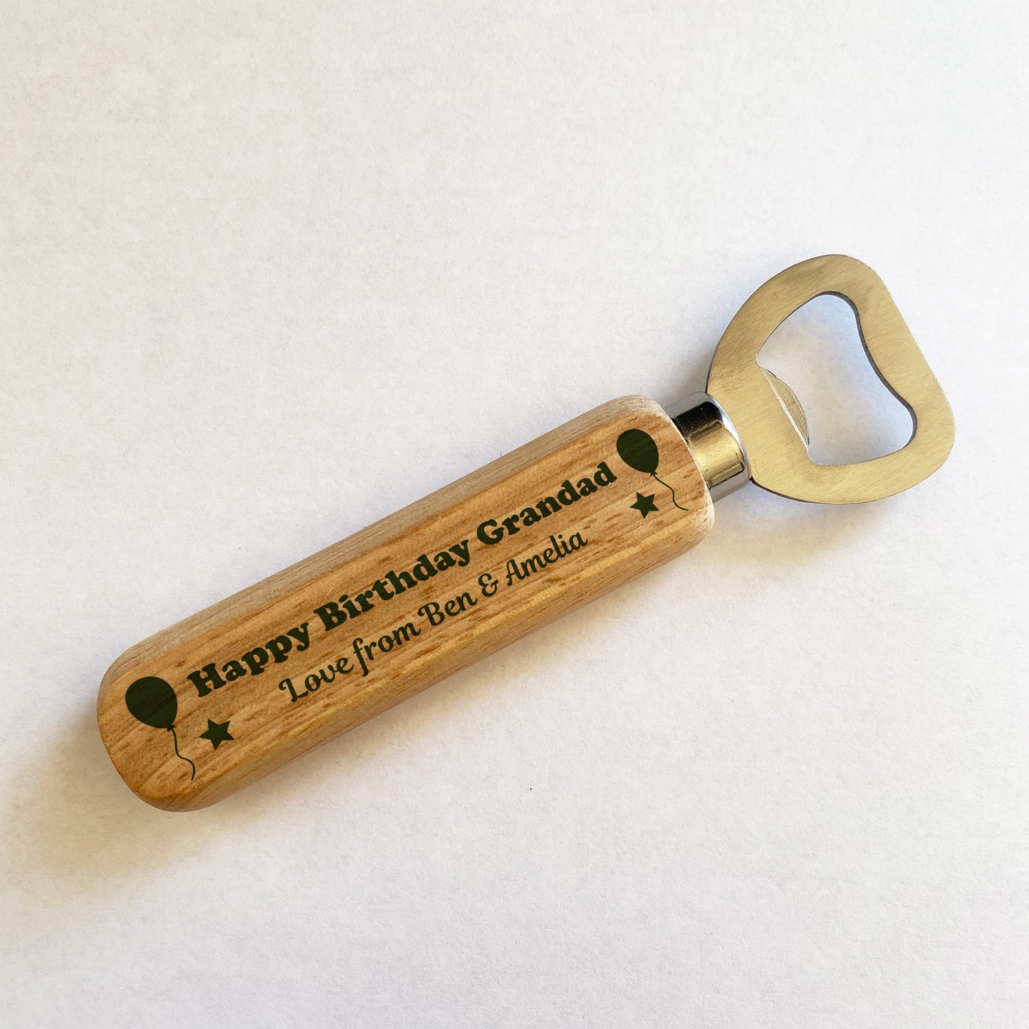 Quirky Grandad Birthday Gift Wooden Bottle Opener Personalised