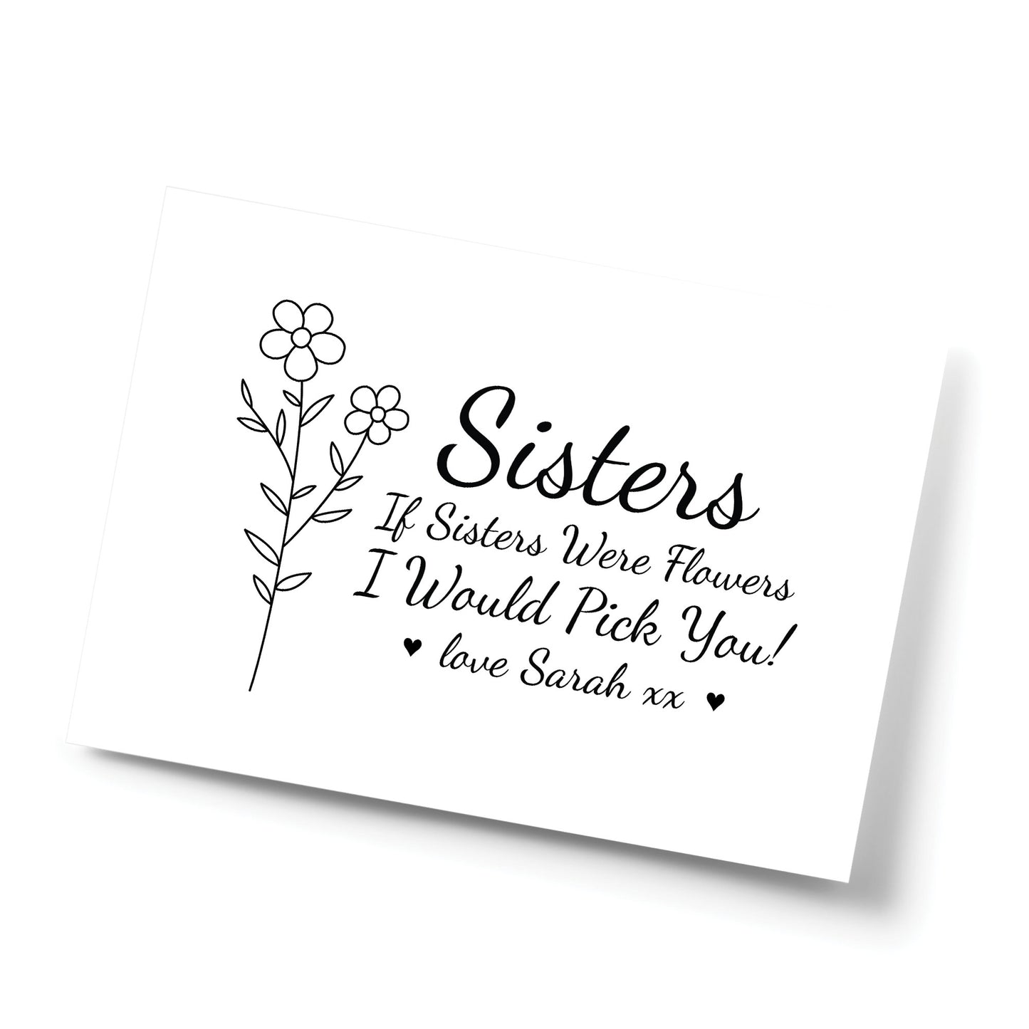 Special Gift For Sister Personalised Sister Print Birthday Gift