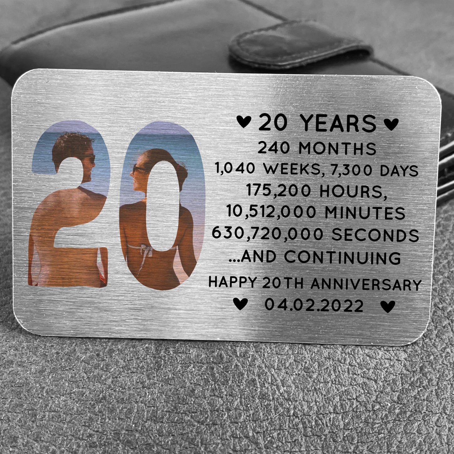 20th Anniversary Gift Personalised Card Gift For Husband Wife