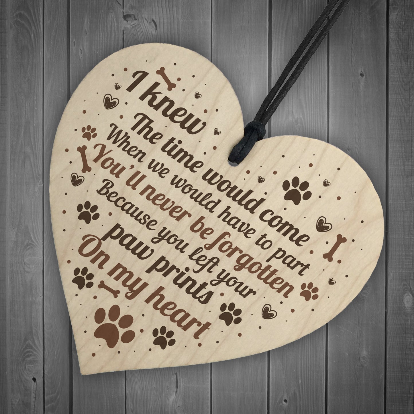 Pet Memorial Dog Cat Tribute Plaque Wood Heart Grave Christmas