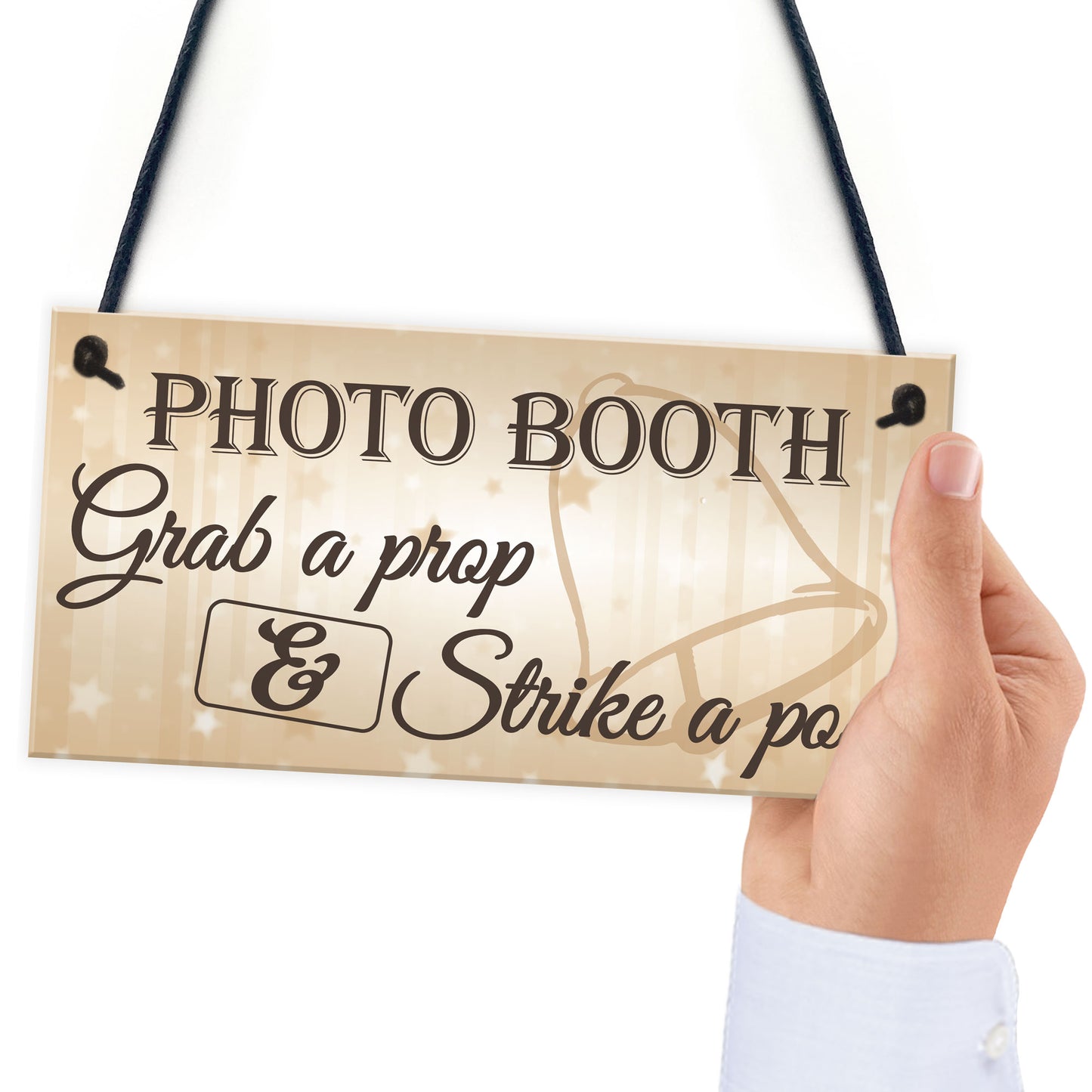Photo Booth Prop & Pose Cute Hanging Wedding Day Sign Plaque