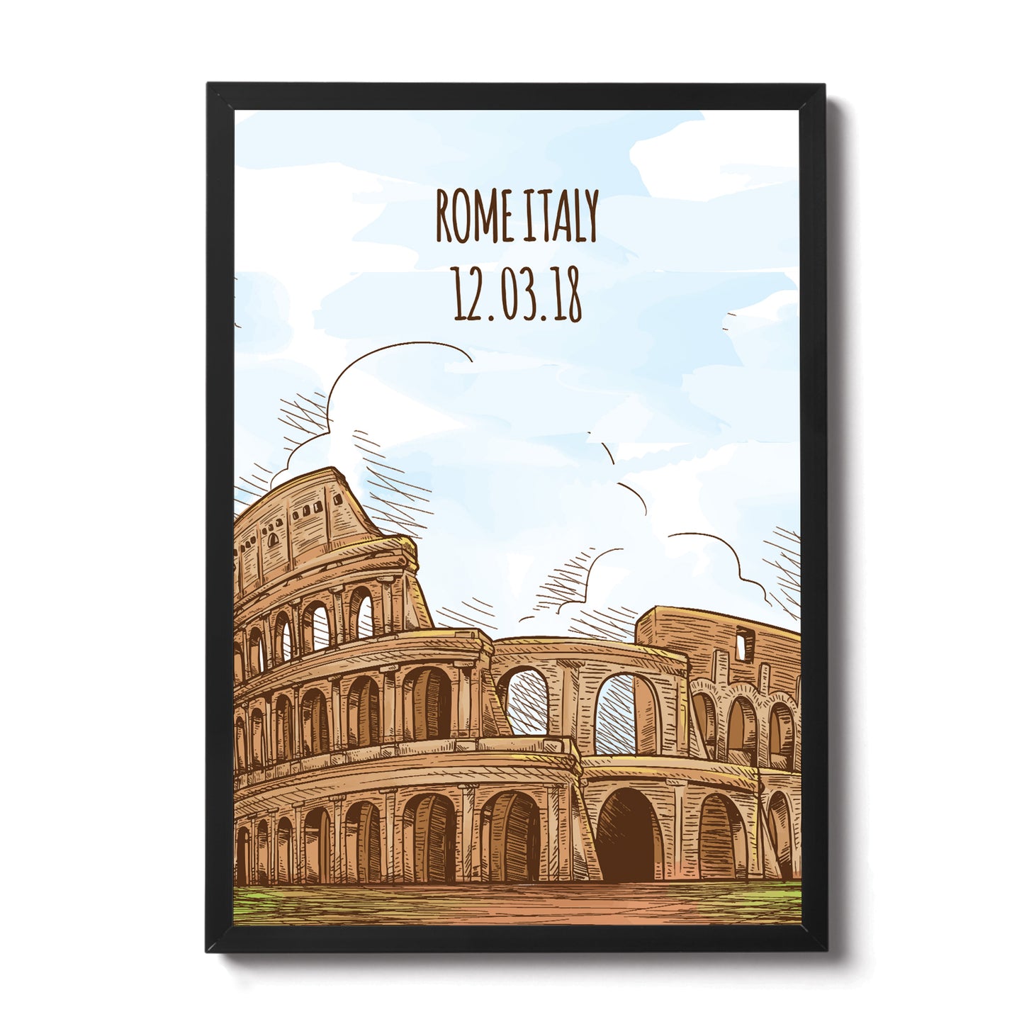 Rome Colosseum A4 Framed Print Travel Holiday Gift Personalised