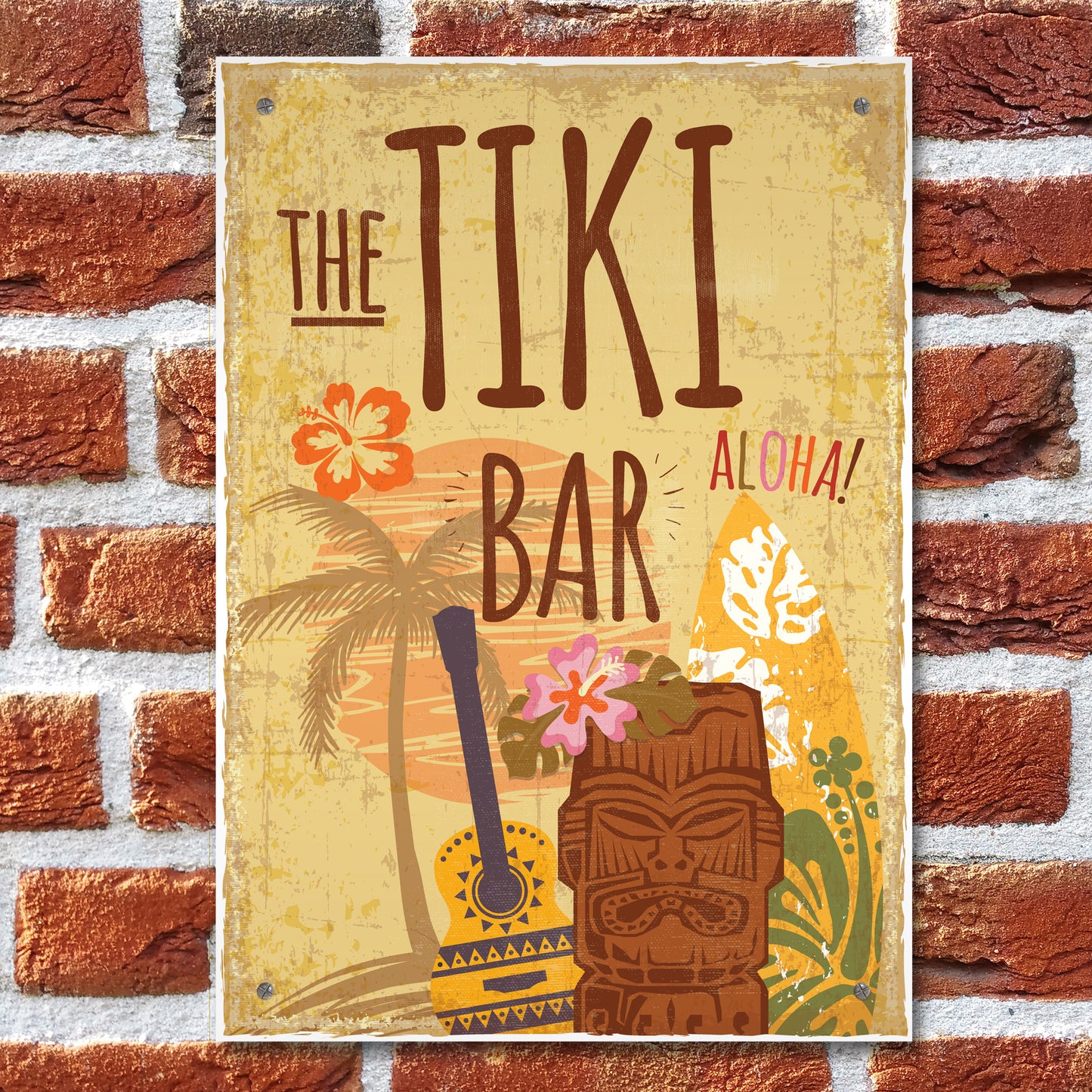 Tiki Bar Vintage Bar Kitchen Man Cave Hanging Plaque Garden Sign