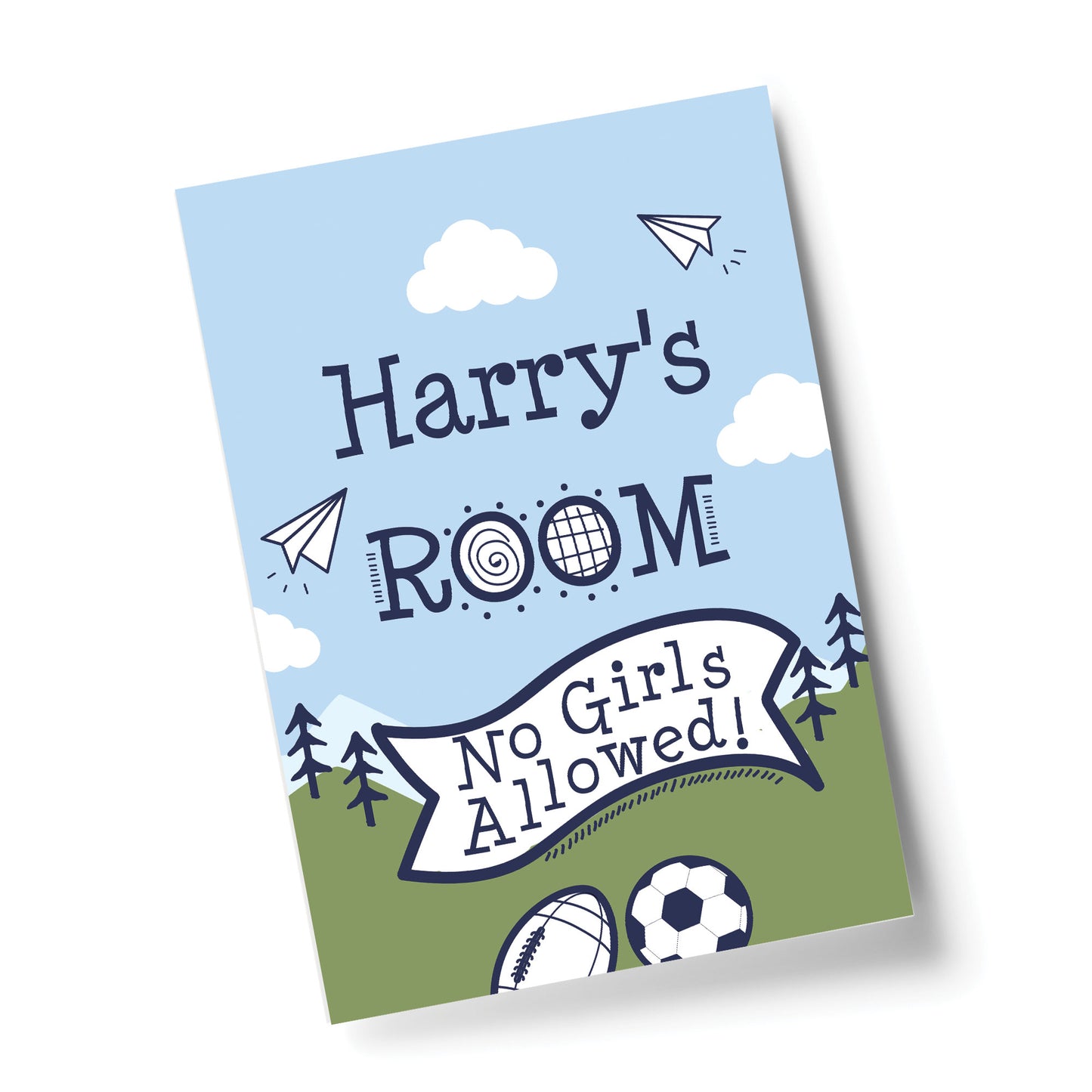 PERSONALISED Boys Bedroom Wall Art Football Room Decoration