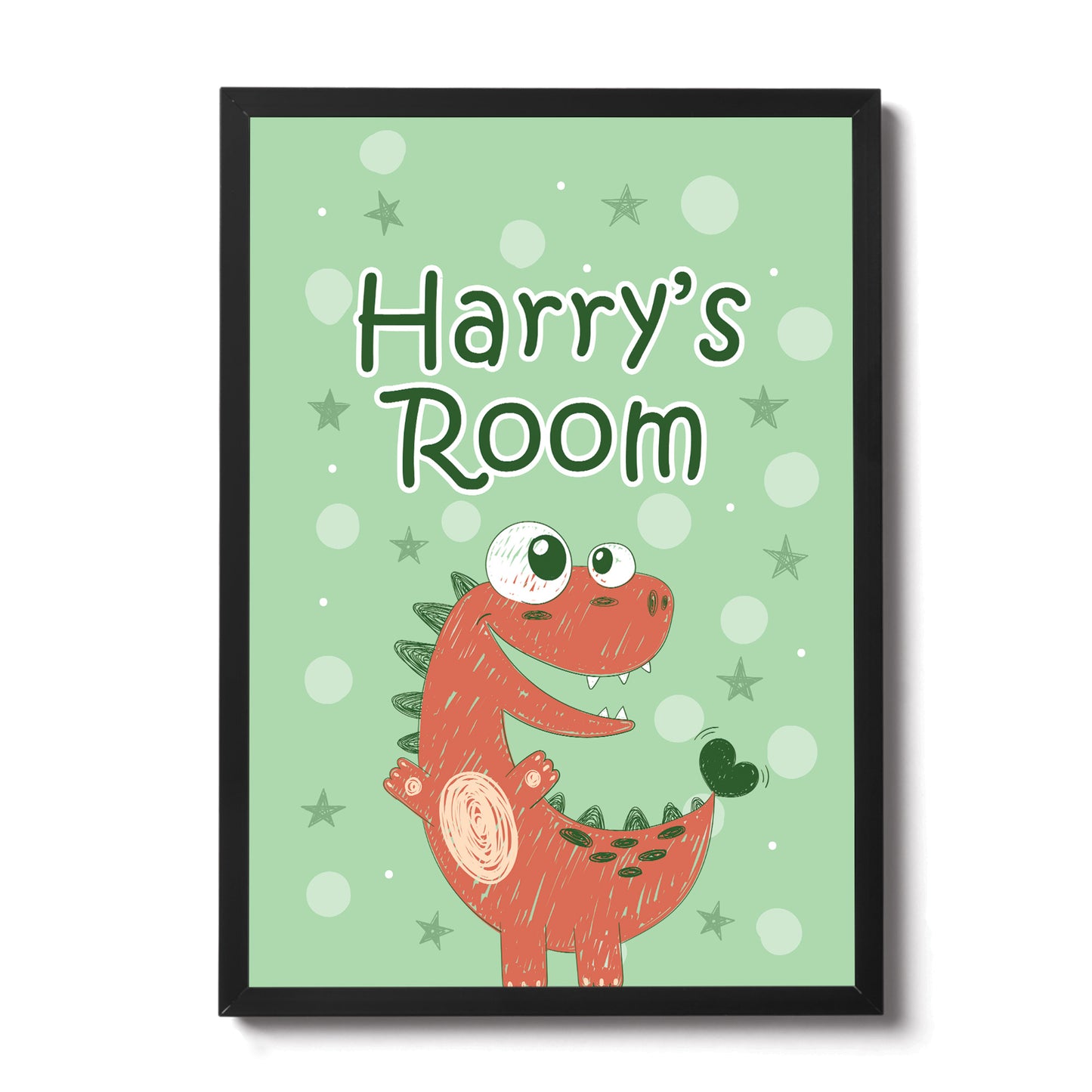 Personalised Framed Dinosaur Print For Boys Bedroom Nursery Gift