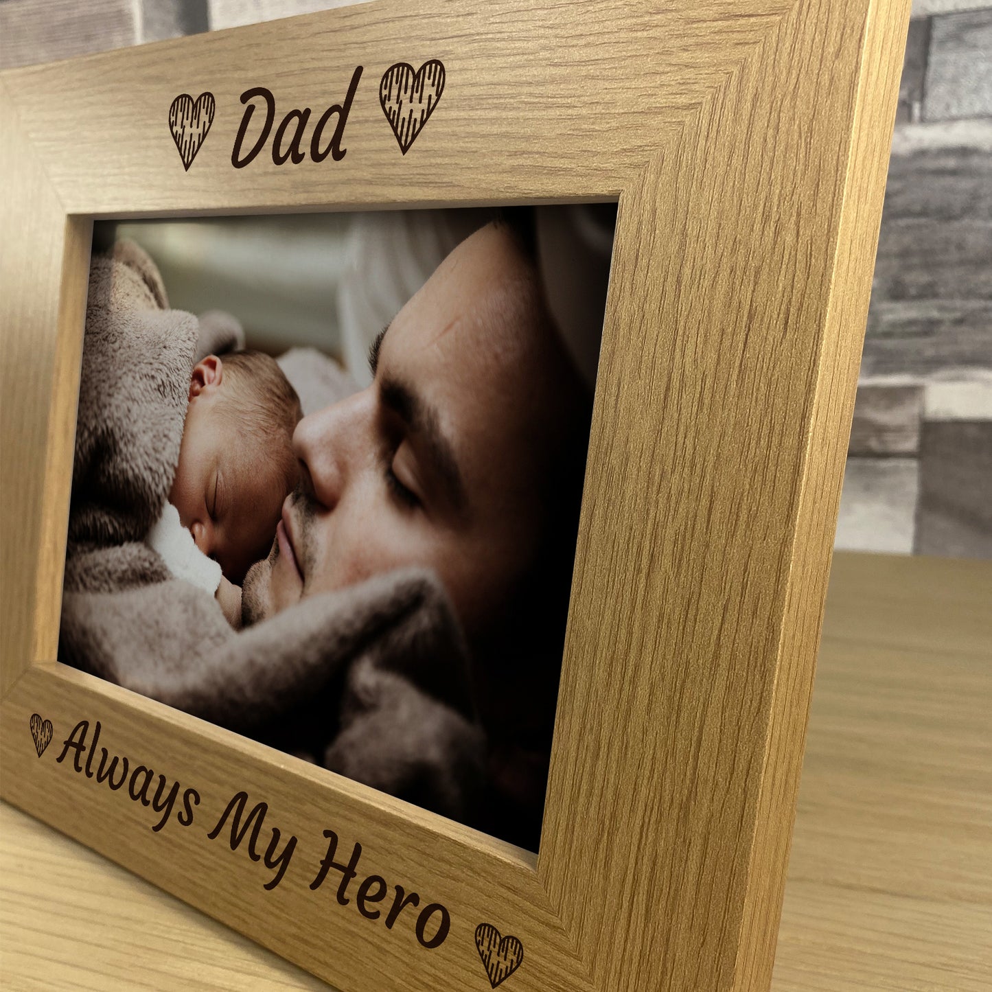 Fathers Day Gift For Dad Novelty Wooden Photo Frame Birthday