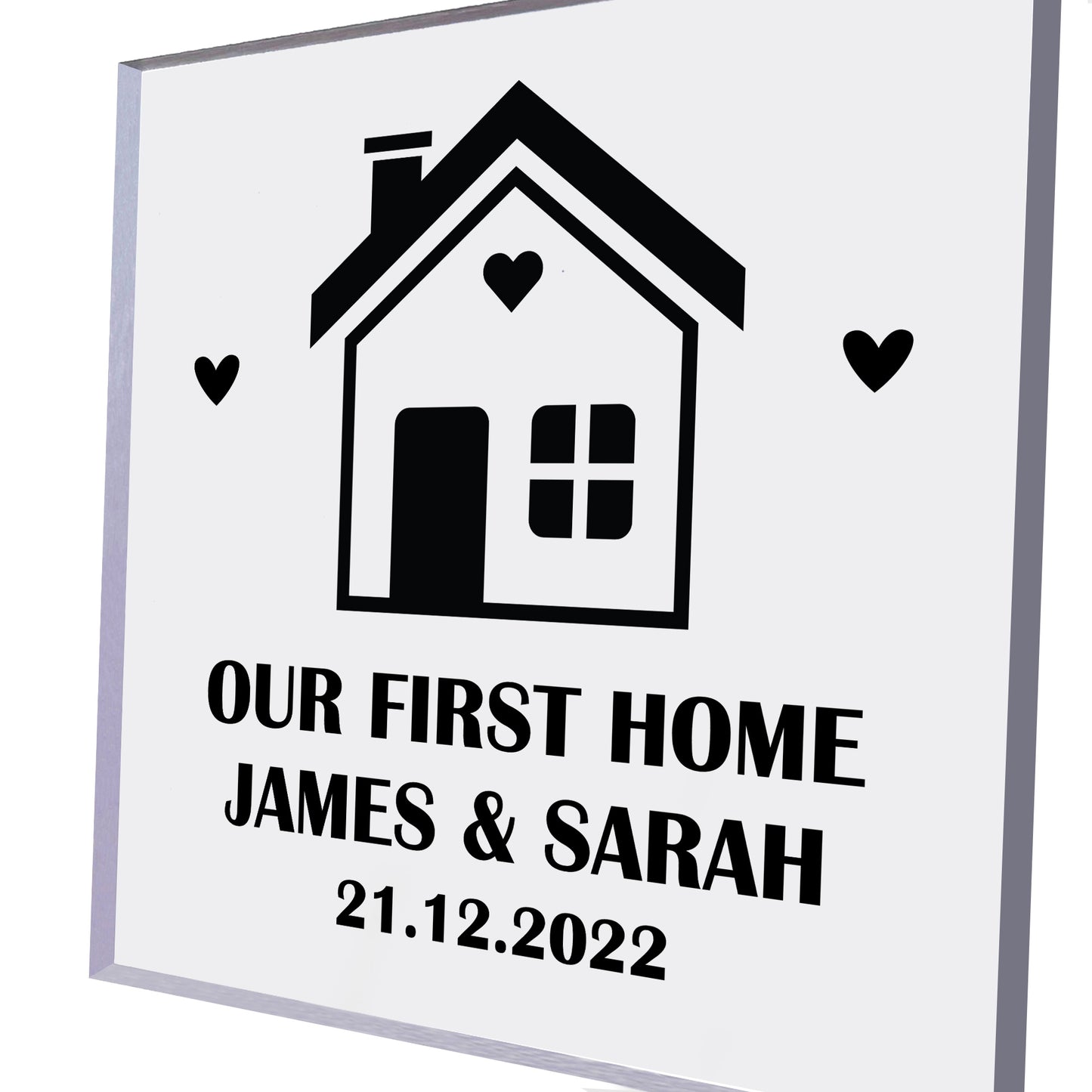 First Home Gift Personalised Plaque House Warming Gift