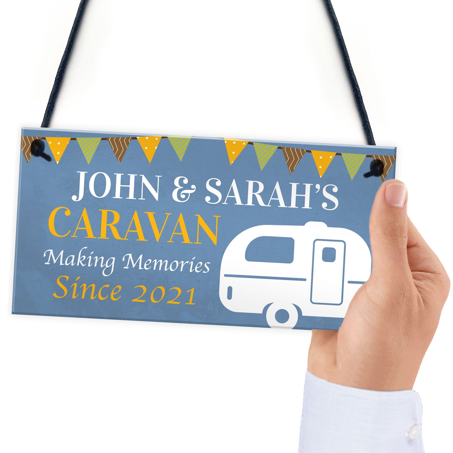 Novelty Caravan Sign Hanging Door Plaque Personalised Home Gift