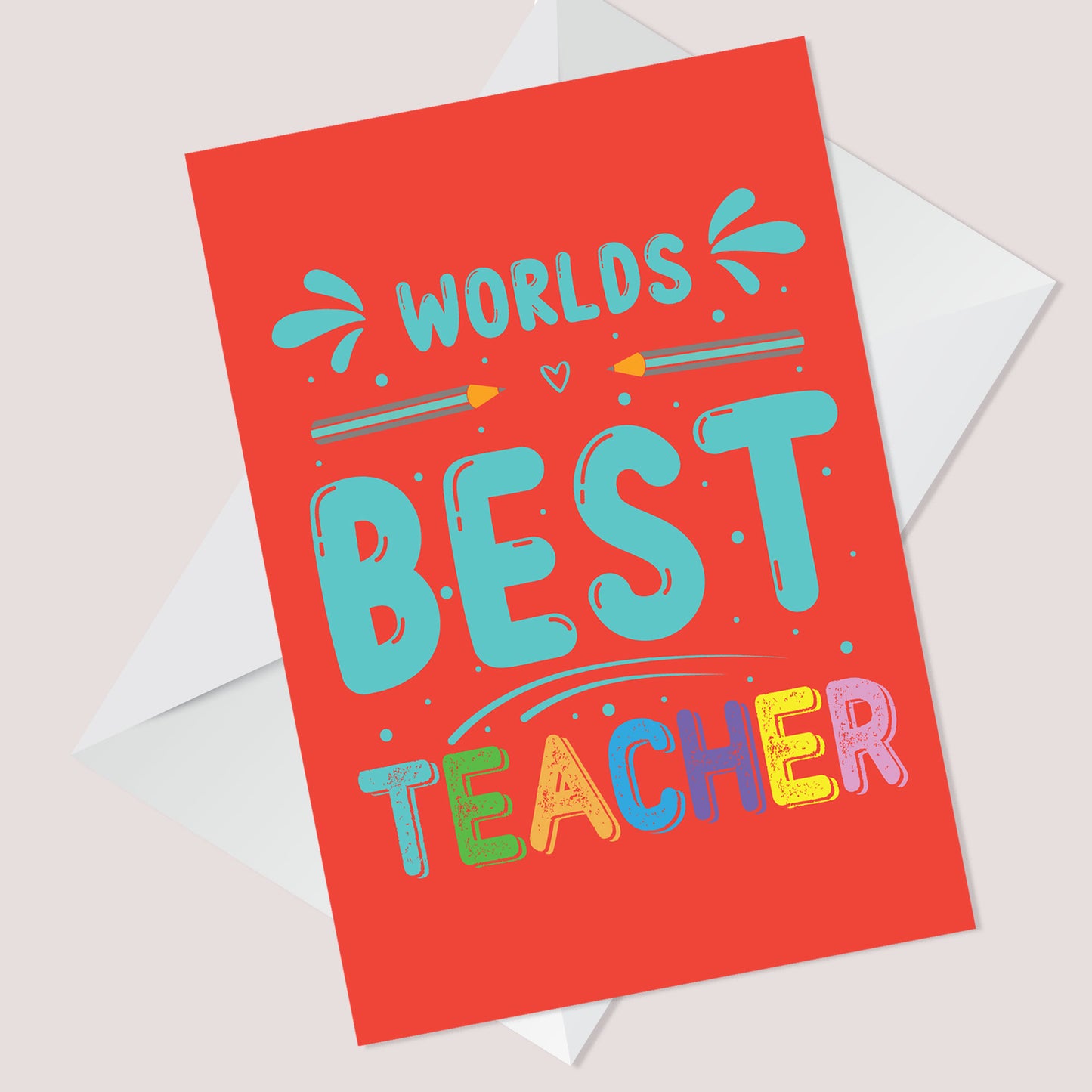 Thank You Card For Teacher Worlds Best Teacher Card Leaving Card