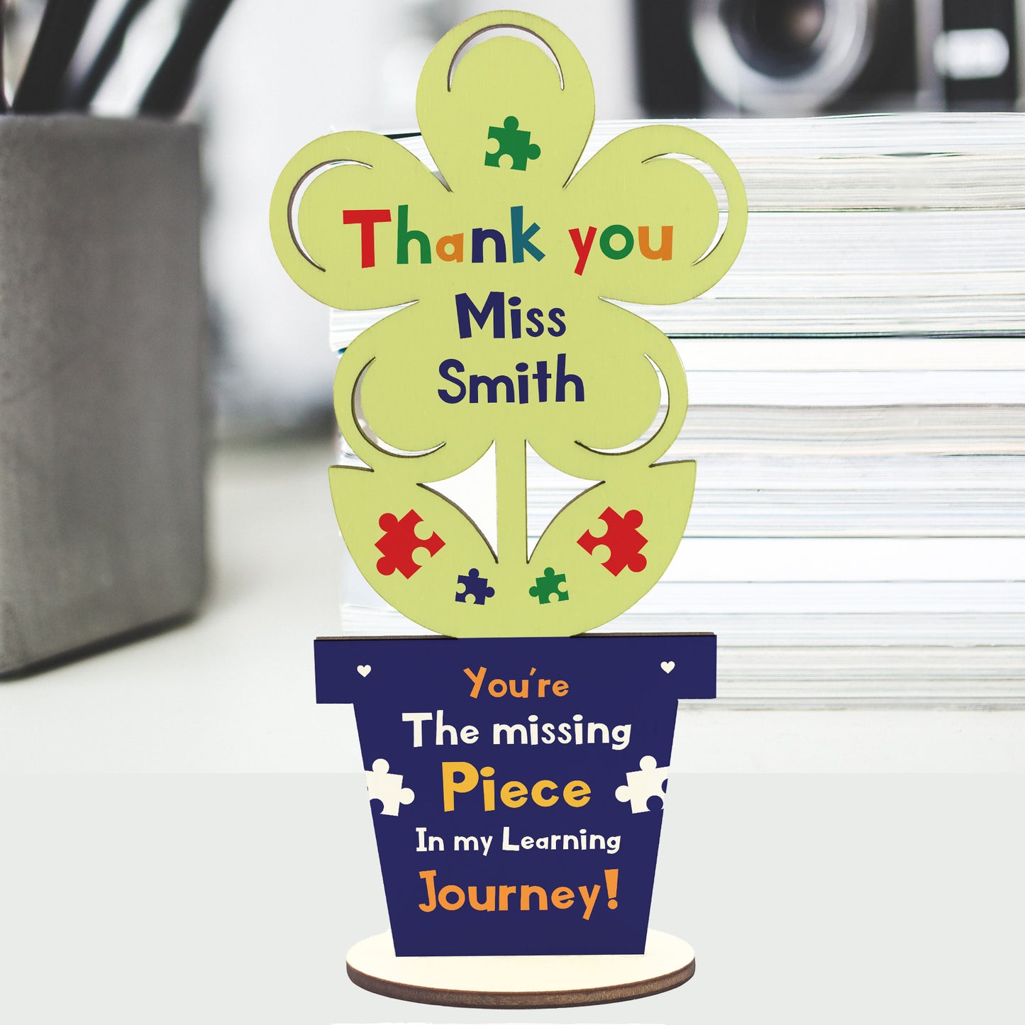 Thank You Wooden Flower Gift For Teacher Assistant Personalised