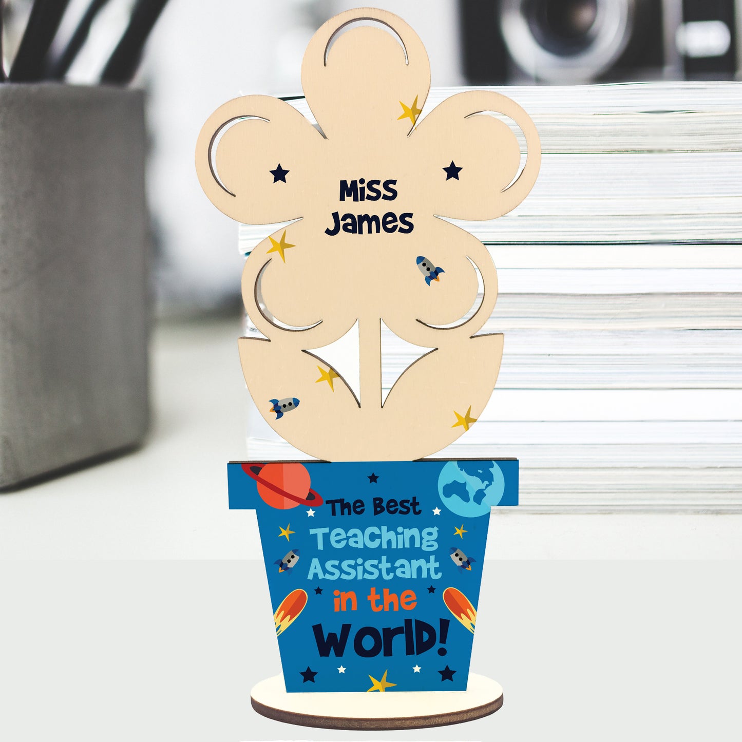 Personalised Best Teaching Assistant In The World Wood Flower