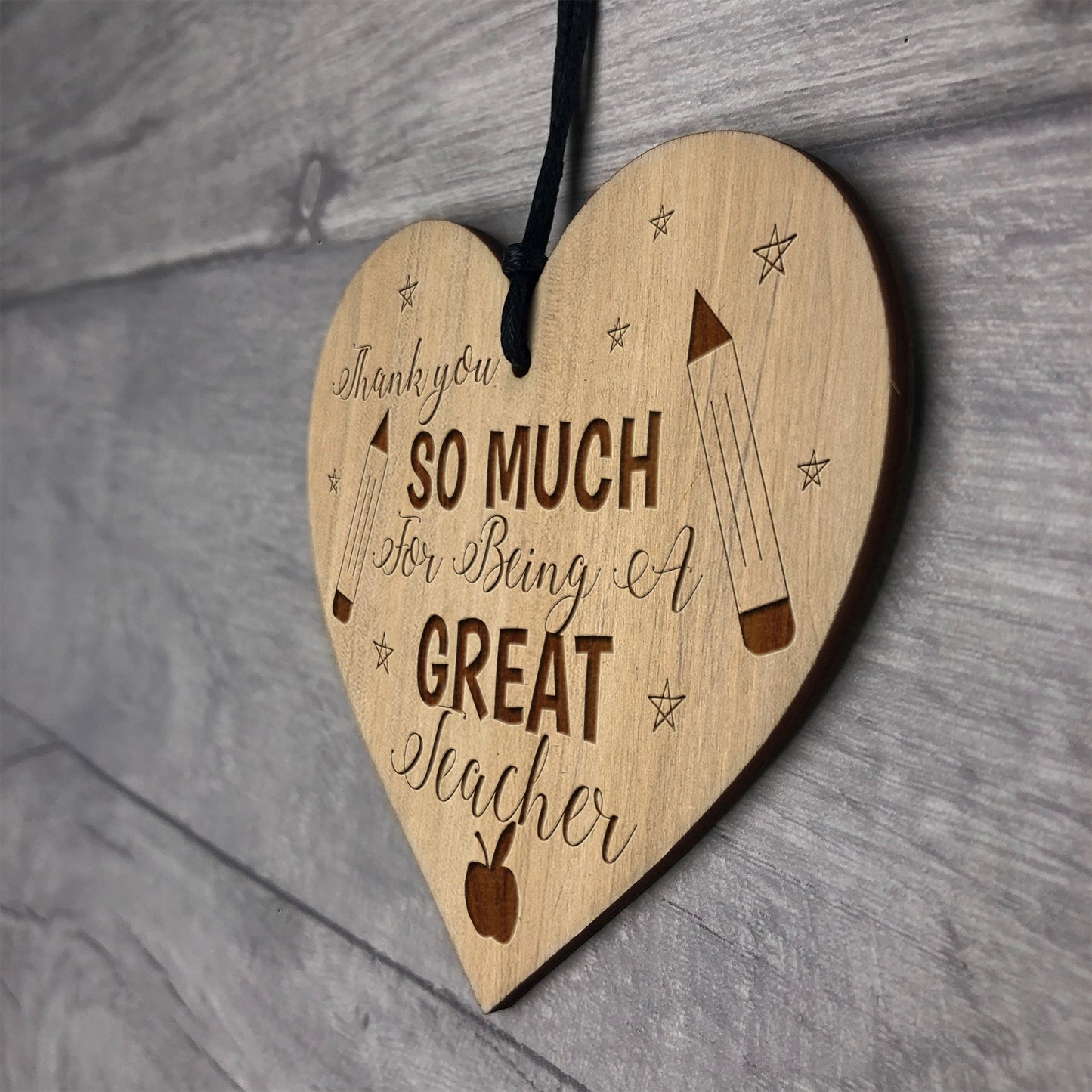 Thank You GREAT TEACHER GIFT Engraved Heart Teacher Gifts