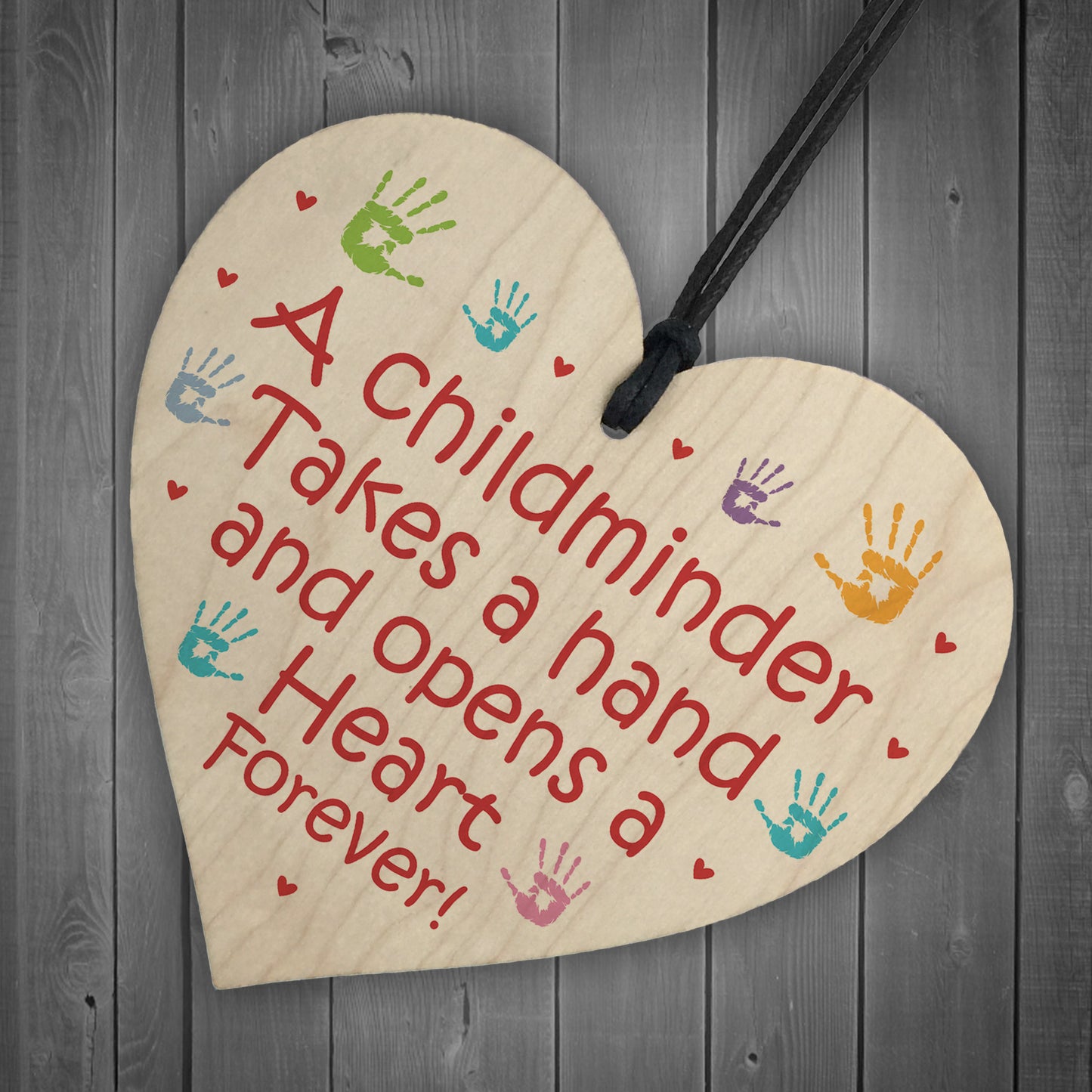 Childminder Thank You Gift Wood Hanging Heart Teacher Friendship