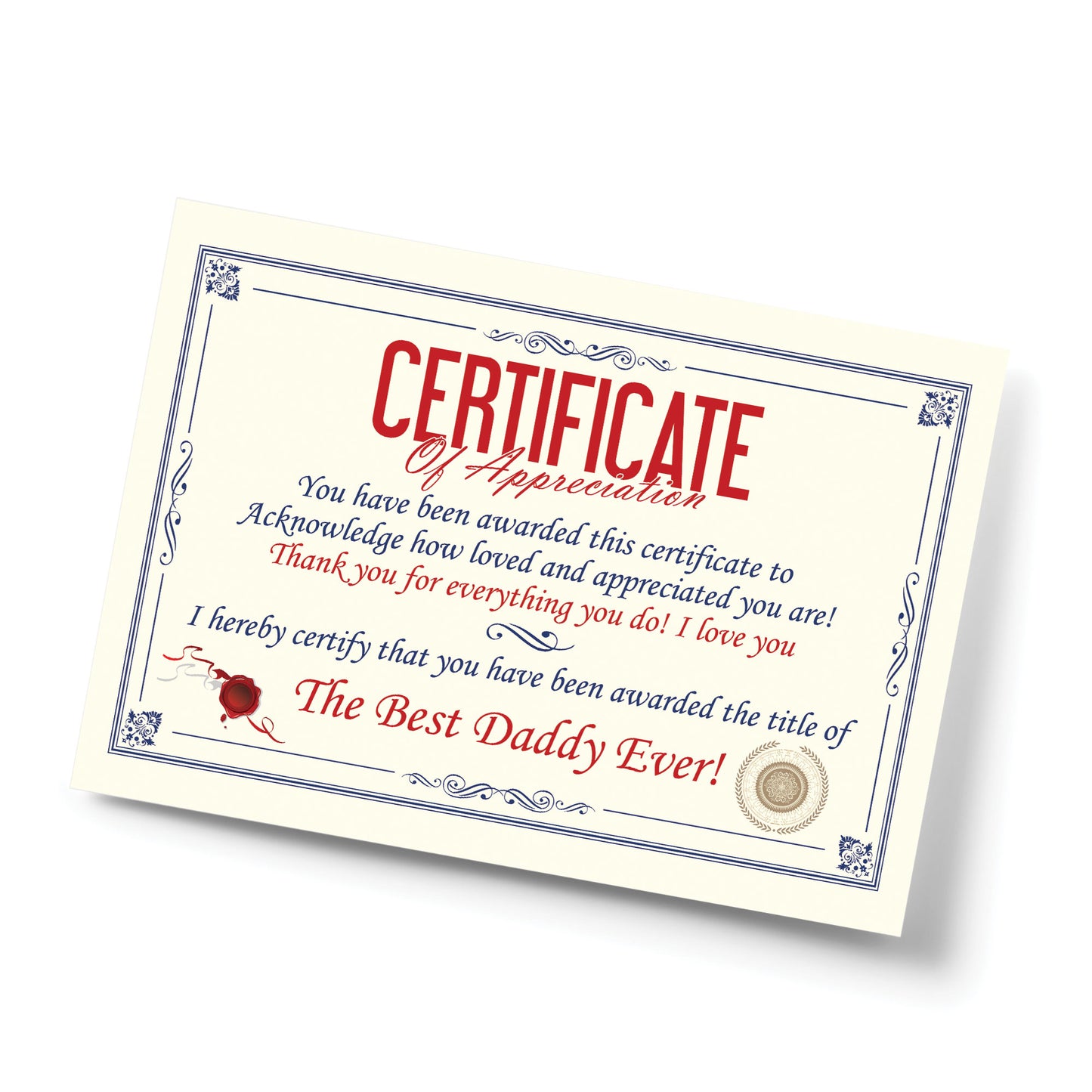 Funny Unusual Daddy Gift Certificate Fathers Day Birthday Gift