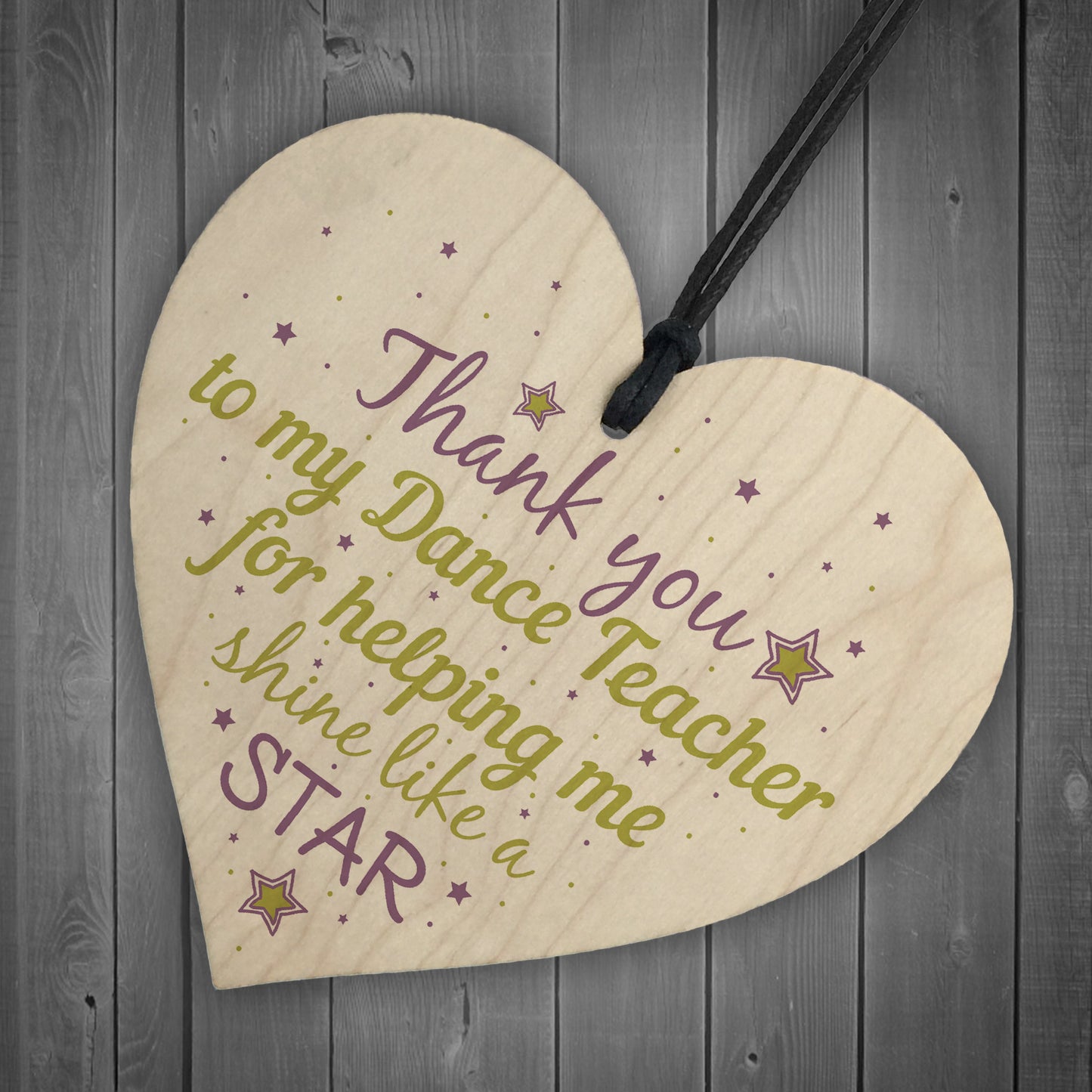 Thank You Dance Teacher Wood Heart Sign Goodbye Friendship Gift