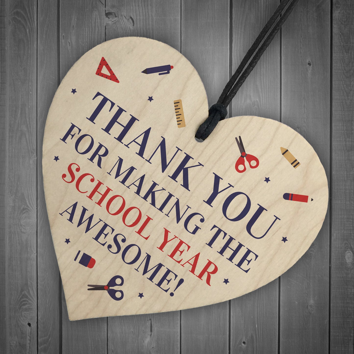 THANK YOU Gift For Nursery School Teacher Assistant Wood Heart