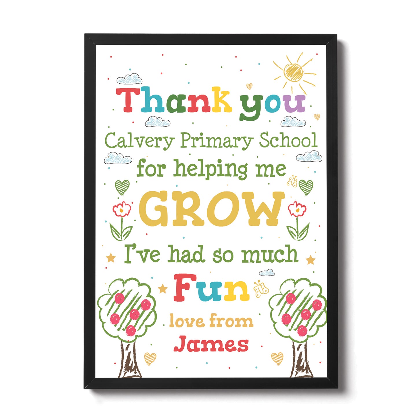 Personalised TEACHER Thank You Gift Class Quote Print Gift