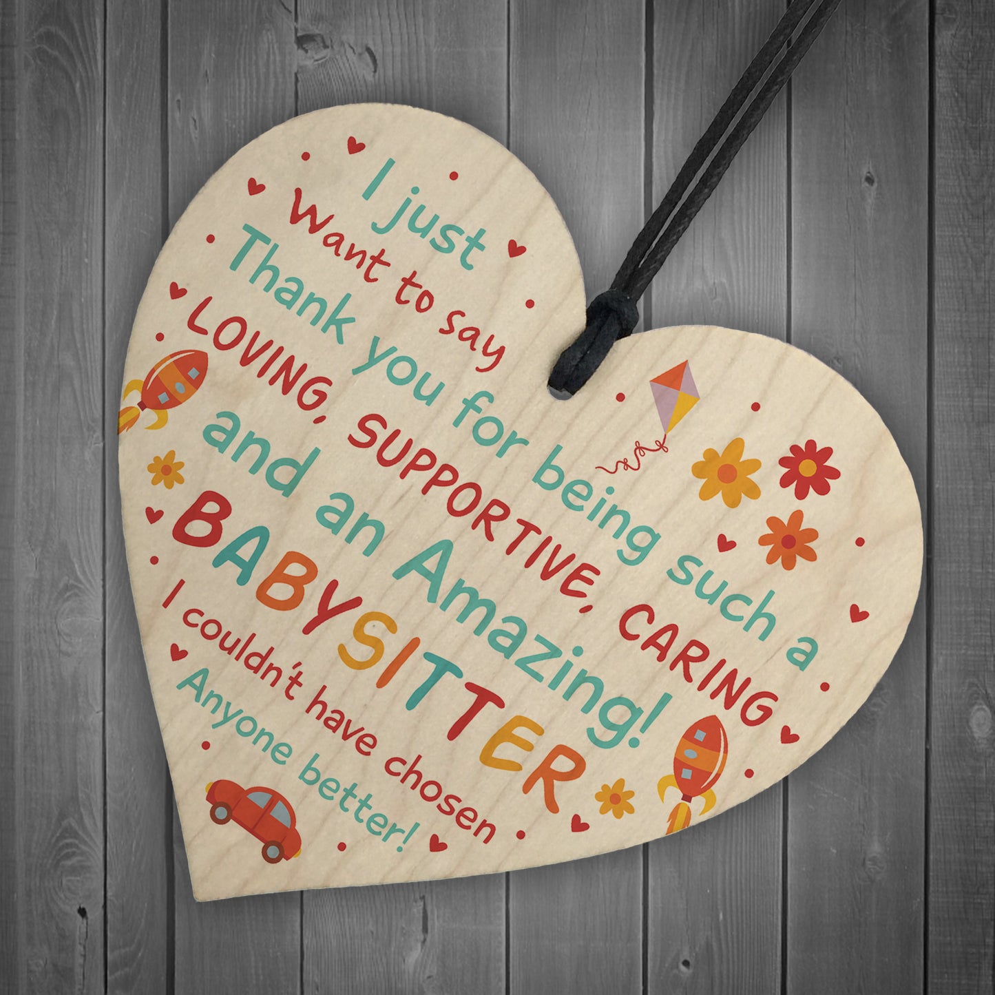 Babysitter Thank You Gifts Wooden Heart Gift For Childminder