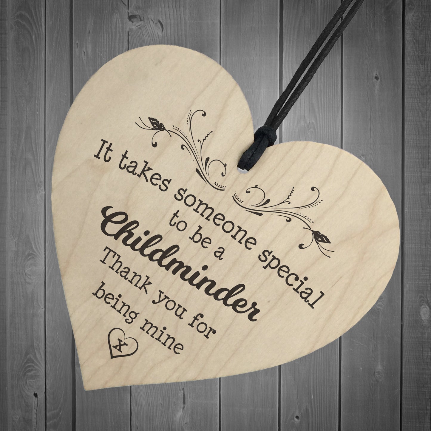 Thank You Special Childminder Wooden Hanging Heart Plaque