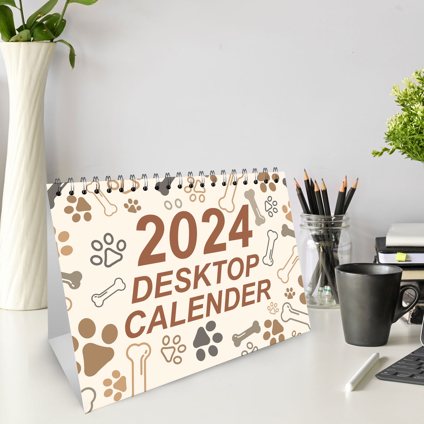 2024 Dog Themed Calendar A5 Free Standing Month To View Office