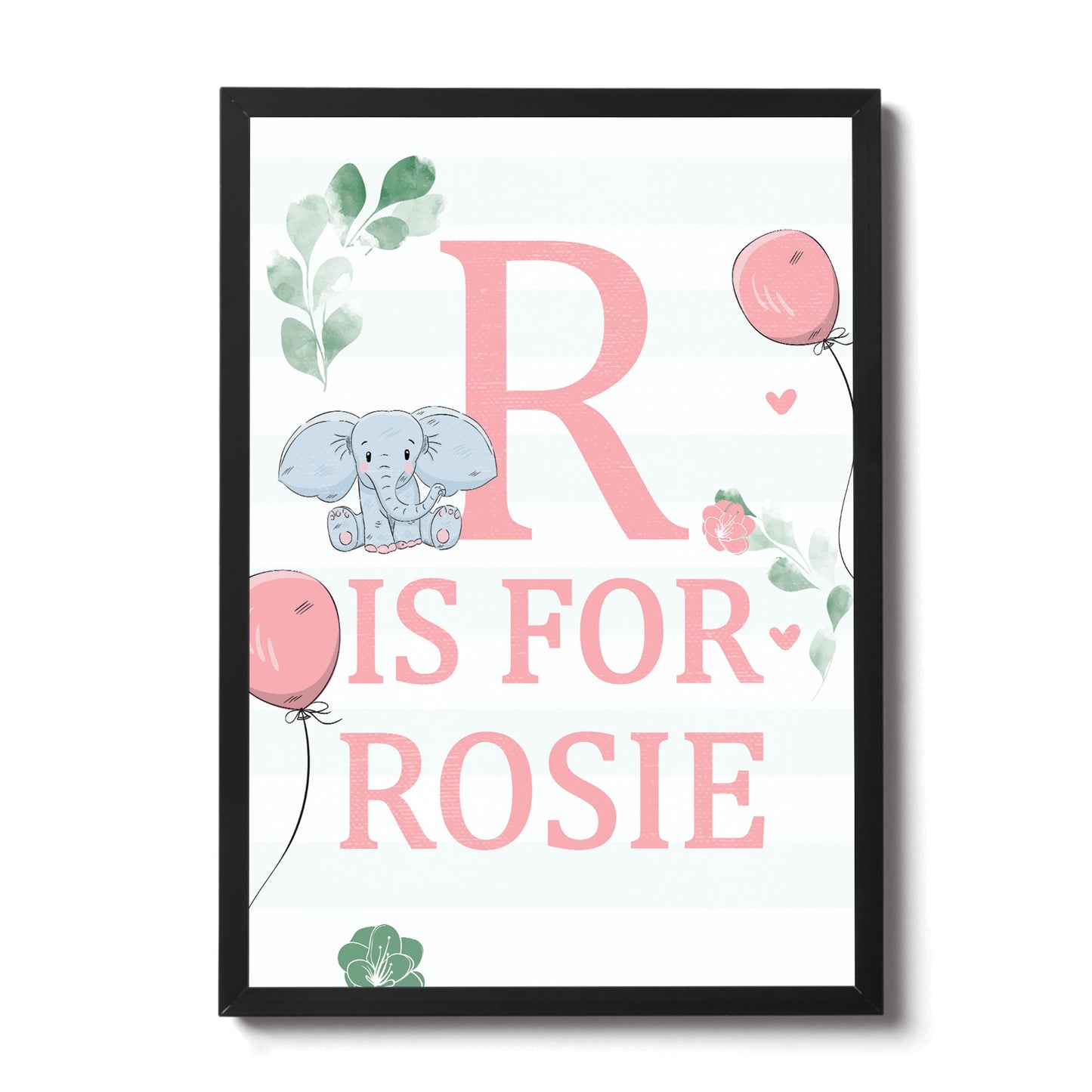 FRAMED Baby Nursery Print PERSONALISED Girls Bedroom Sign