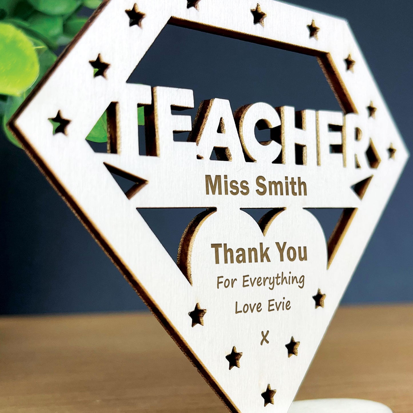 Teacher Personalised Wooden Plaque Gift Thank You Gift