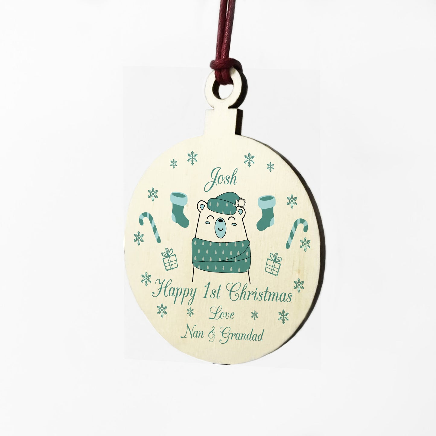 1st Christmas Decoration For Baby PERSONALISED Baby Boy Gift