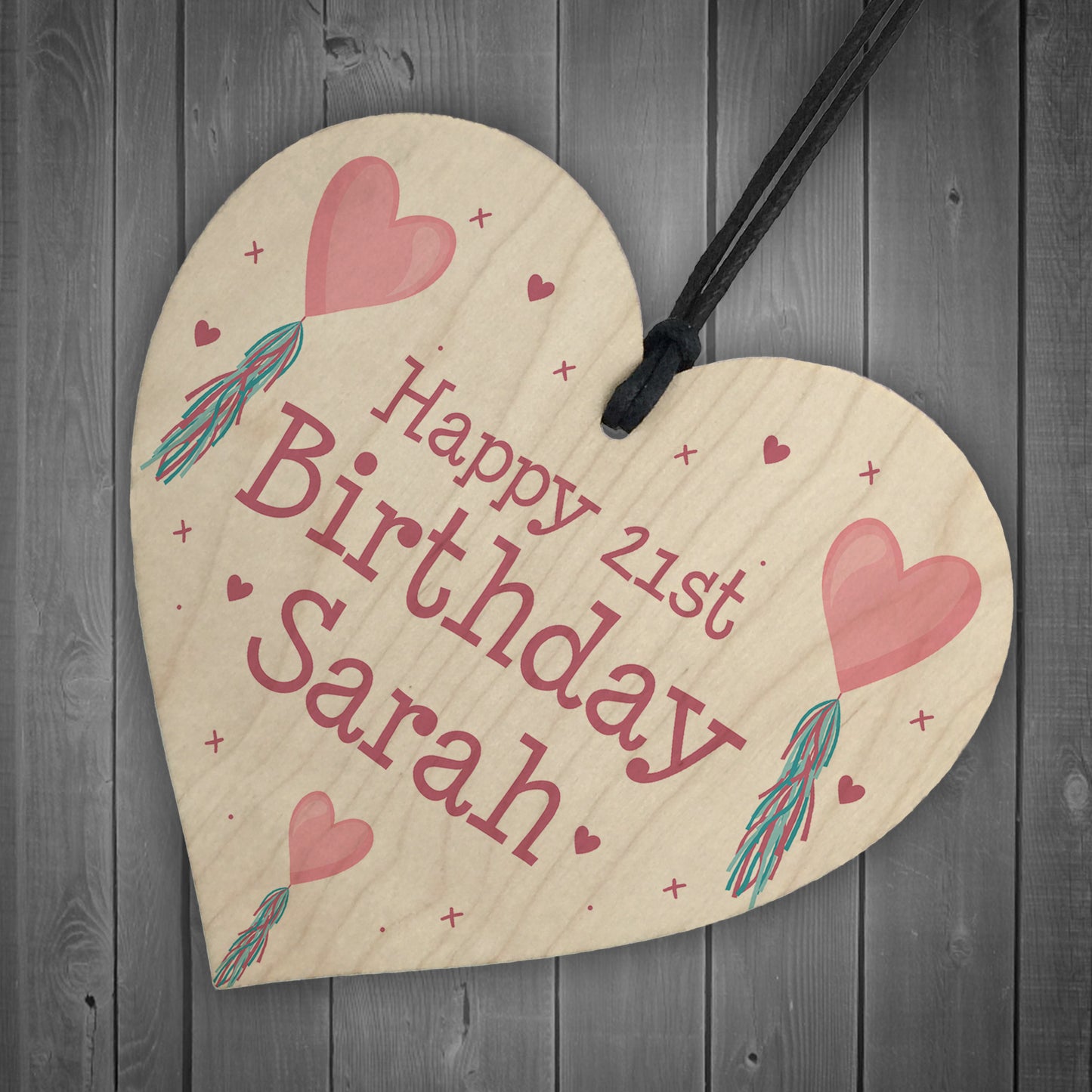 PERSONALISED Birthday Heart Gift For Her Wood Heart Gifts