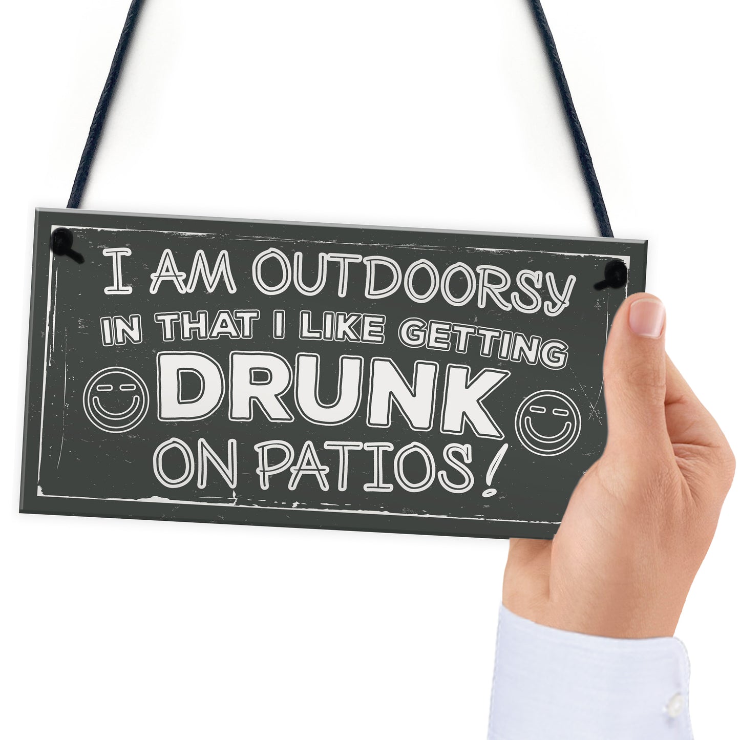 Drunk On Patios Funny Garden Shed Sign Vodka Beer Gin Plaque