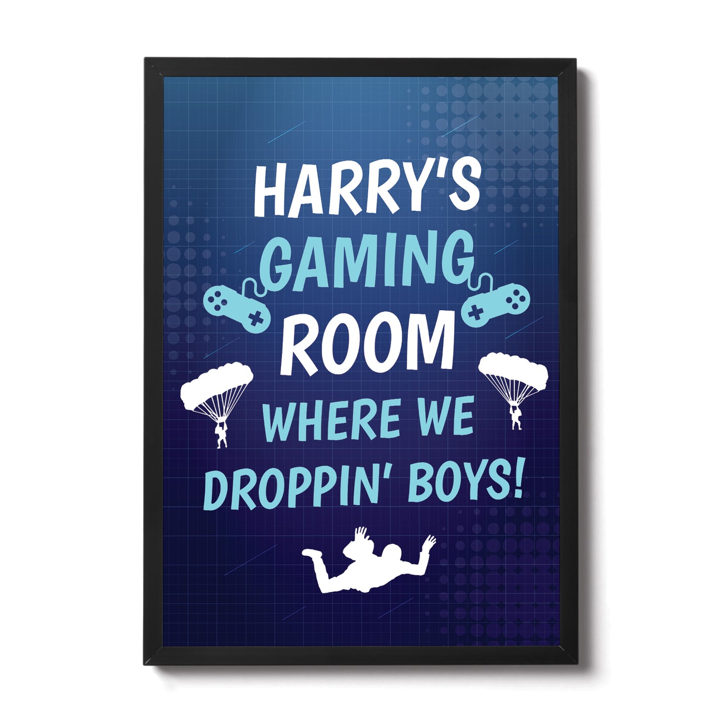 Gamer Lover Gift Framed Print Gaming Sign For Boys Bedroom Art