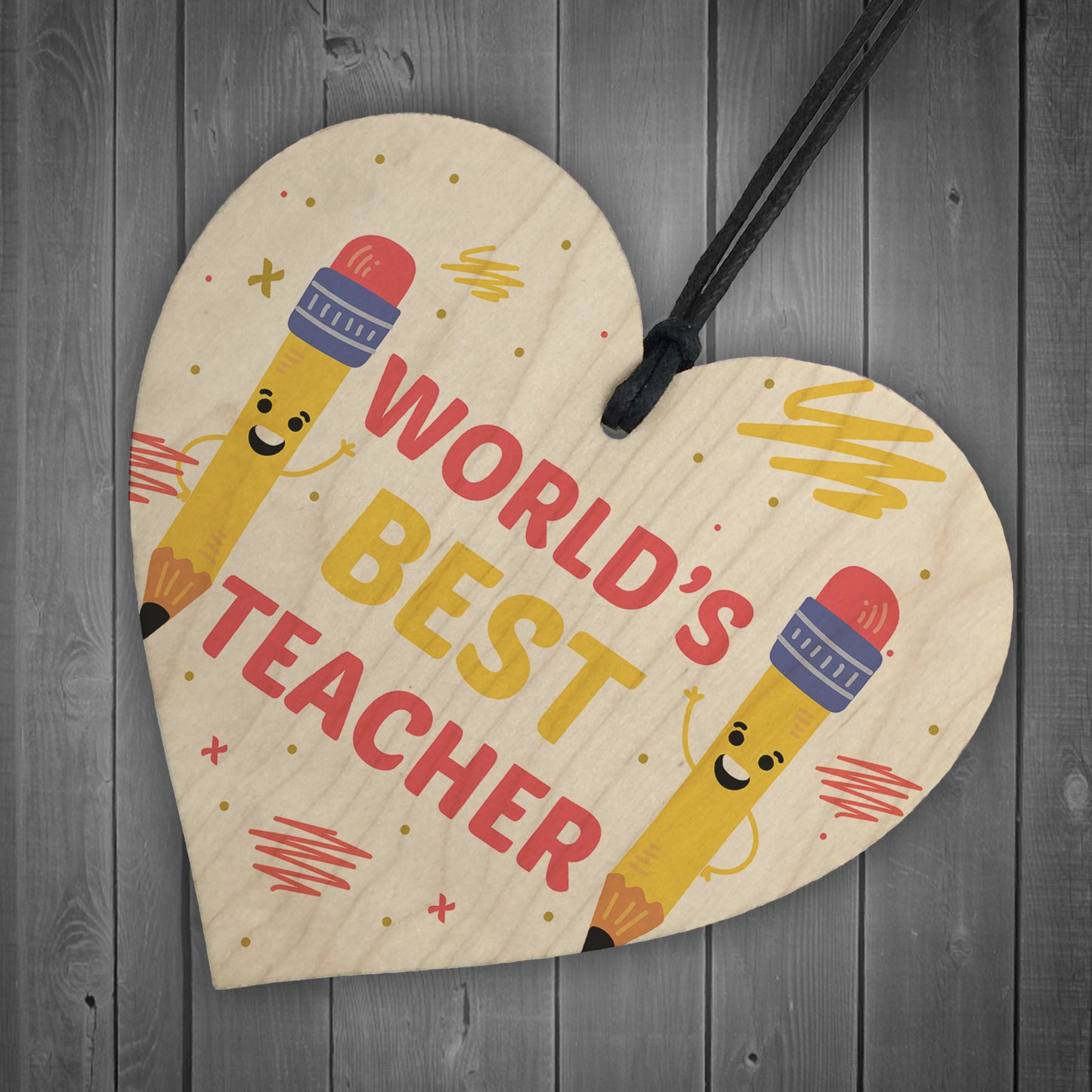 Gift For Teacher Worlds Best Thank You Wooden Heart Leaving