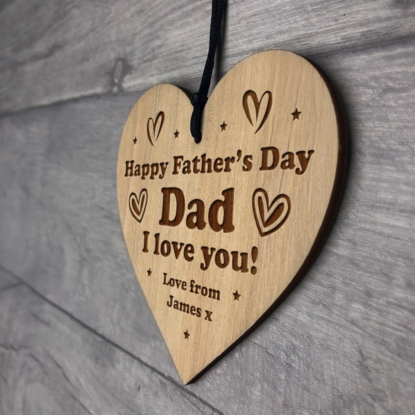 Fathers Day Gift Engraved Heart Gift From Daughter Son Gift