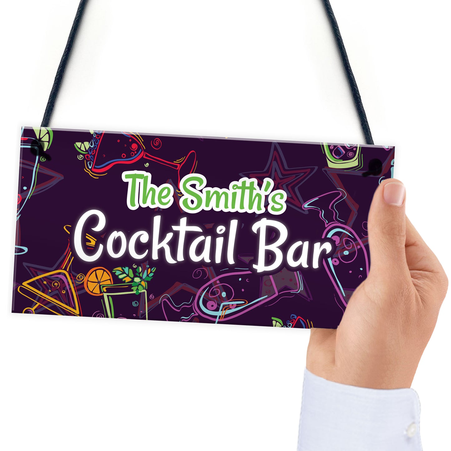 Personalised Cocktail Bar Hanging Home Bar Garden Sign Novelty