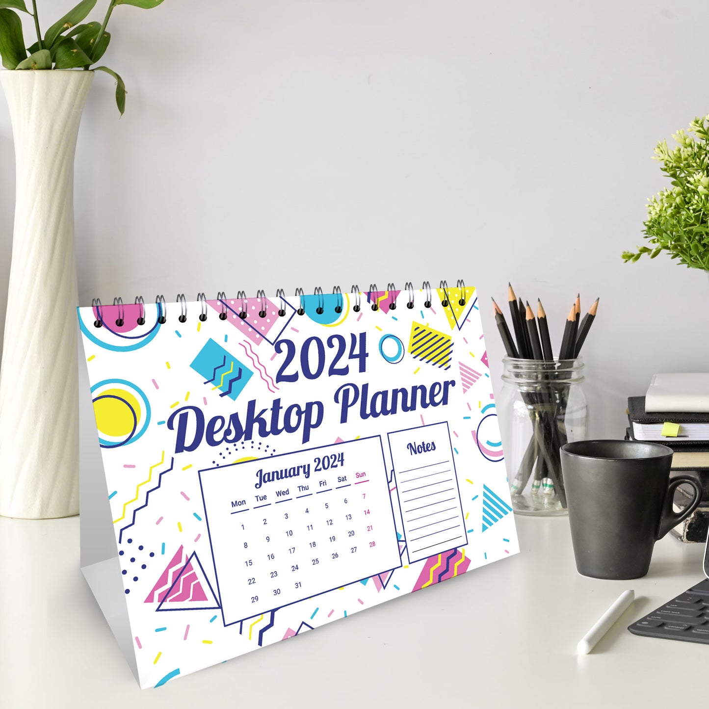 2024 A5 Desktop Office Planner Calendar One Month to View Home