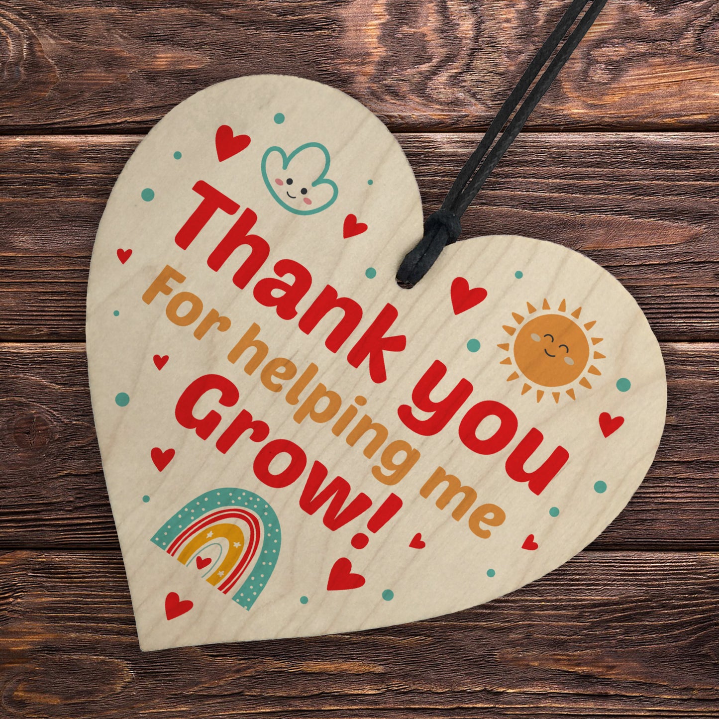 Teacher Thank You Wooden Heart Gift For Women Nursery Teacher