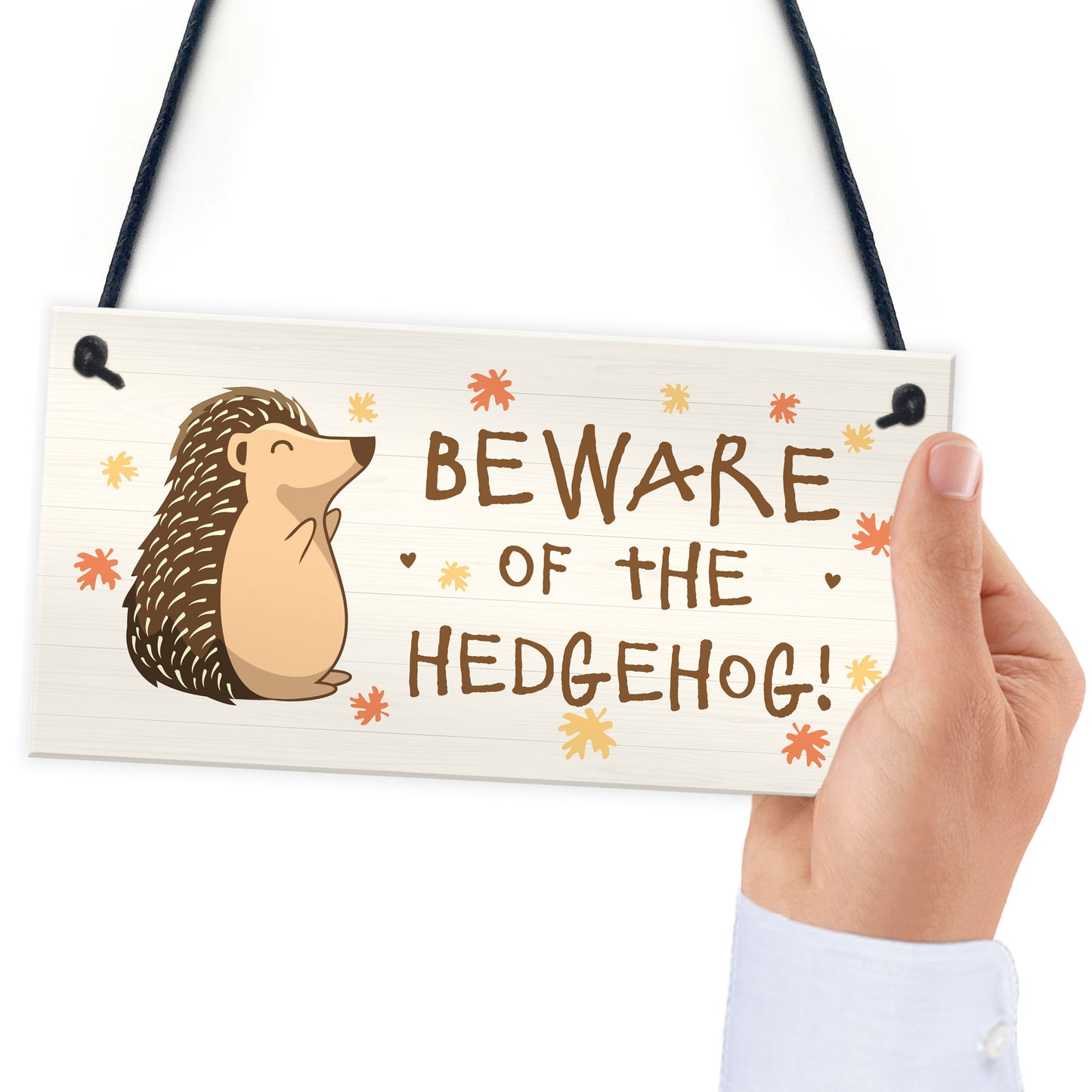 BEWARE OF THE HEDGEHOG Funny Garden Sign Hedgehog Sign