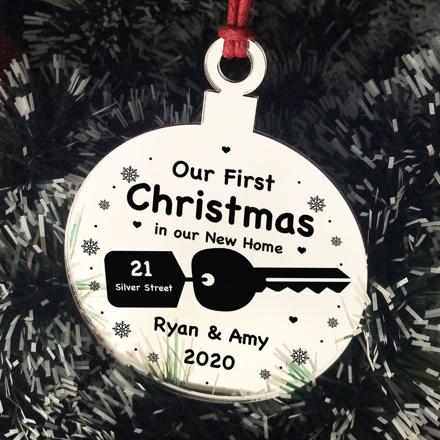 Personalised Our First Christmas Engraved Bauble New Home Gift