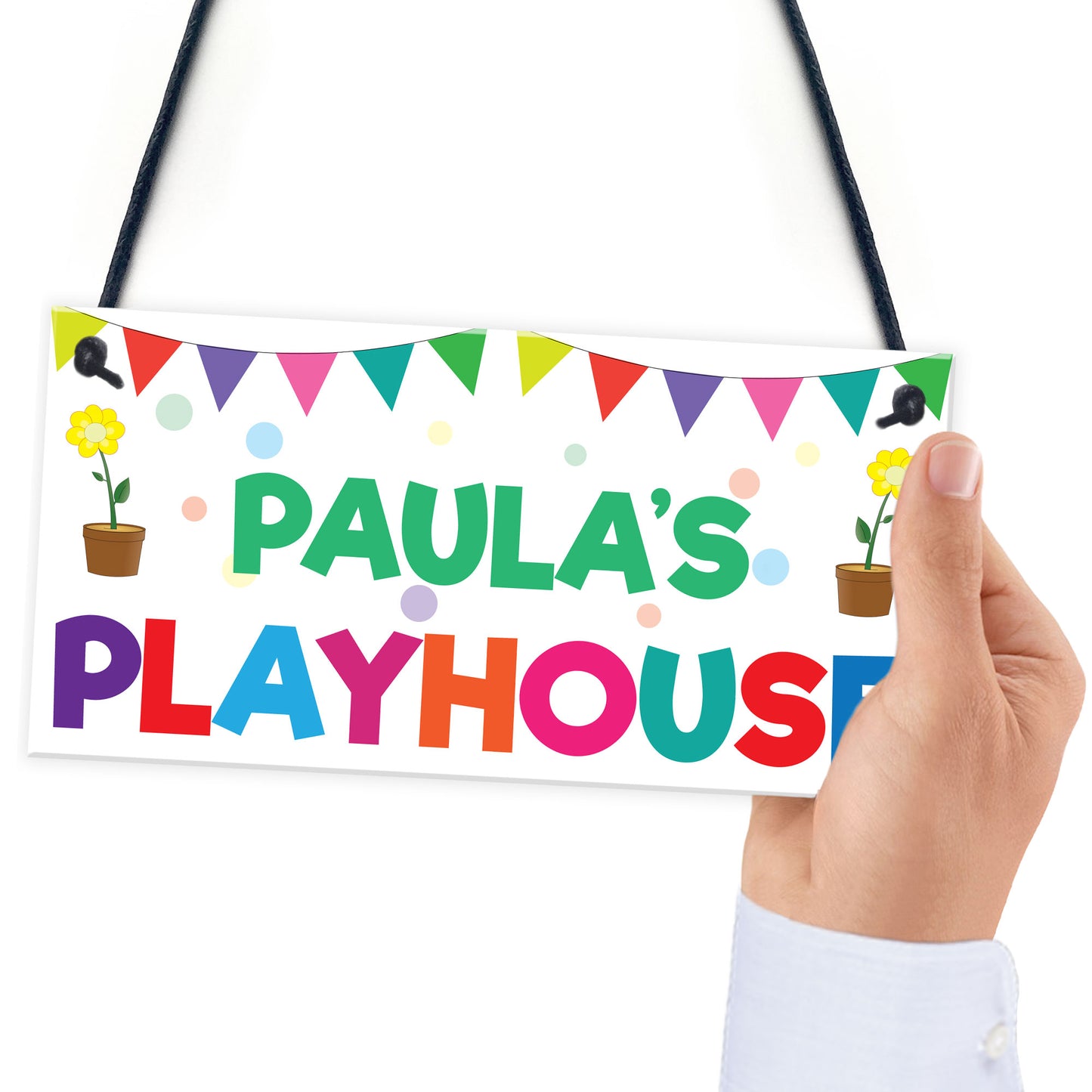 Personalised Child's Name Playhouse Hanging Plaque Sign Gift