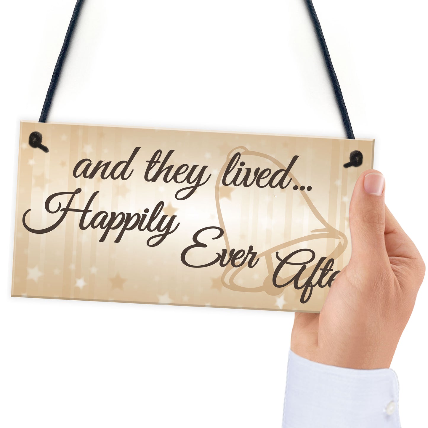 They Lived Happily Ever After Hanging Wedding Day Plaque Sign